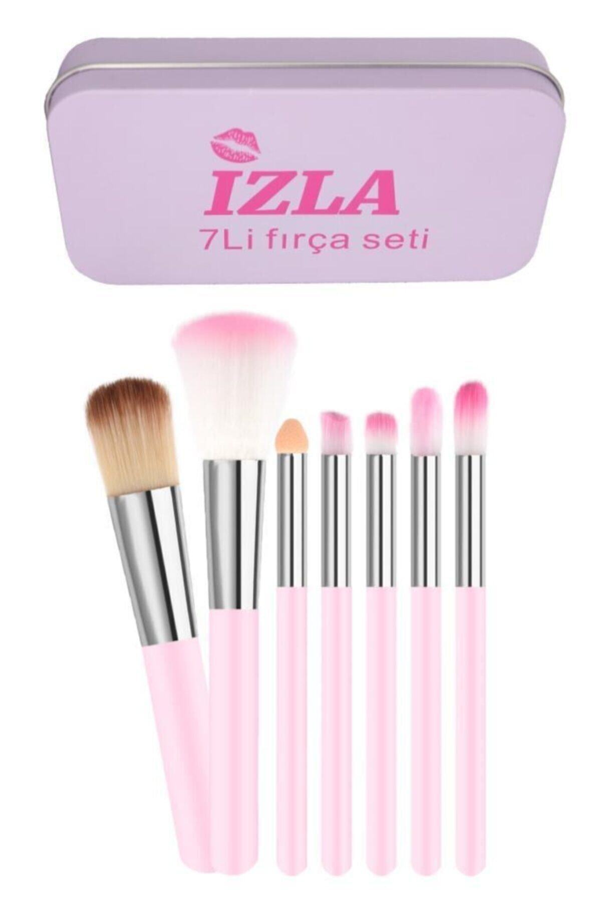 İzla Metal Kutulu Pembe 7'li Fırça Seti