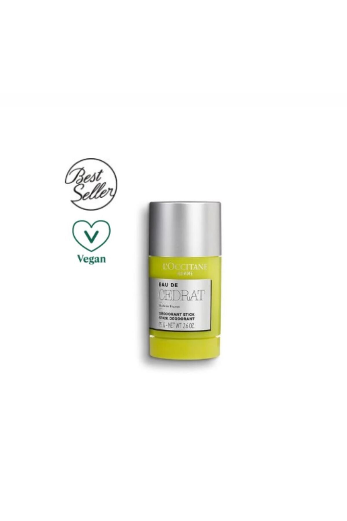 L'Occitane Cedrat Stick Deodorant - Eau de Cédrat Deodorant Stick - Gün Boyu Etkili 75gr