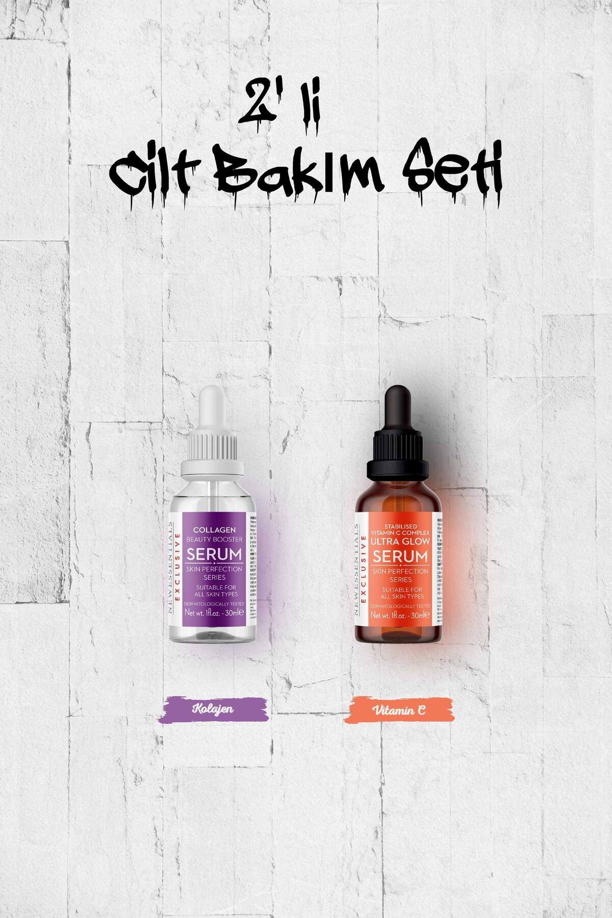 New Essentials Cilt Tonu Eşitlemeye Yardımcı & Anti-Aging Etkili Cilt Bakım Seti (Vita-C + Kolajen)