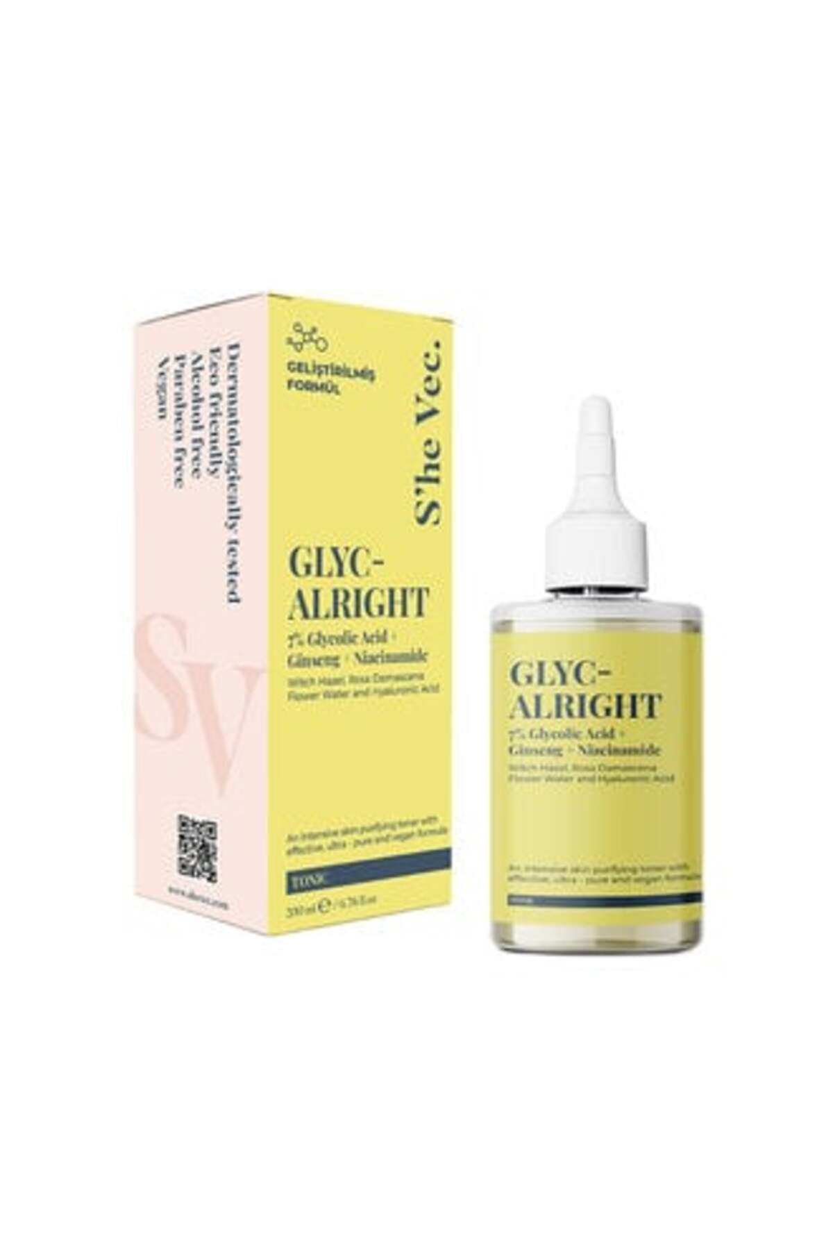 Baby ( KİL MASKESİ HEDİYE ) S'he Vec. Gözenek Sıkılaştırıcı Tonik Glyc Alright 200 Ml ( 1 ADET )