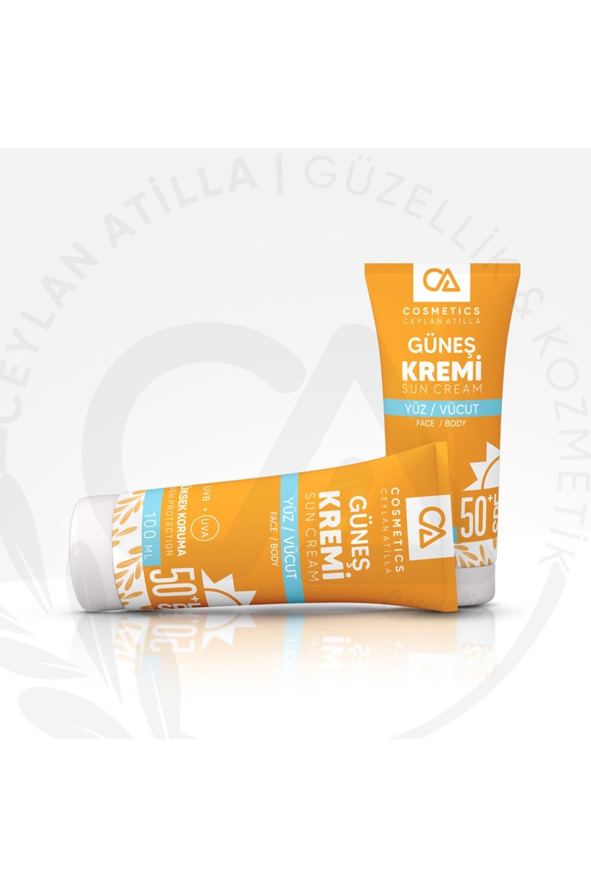 CA Kozmetik Ca Nemlendirici Ve Leke Karşıtı 50 Spf Aydınlatıcı Yüksek Koruma Güneş Koruyucu 100ml