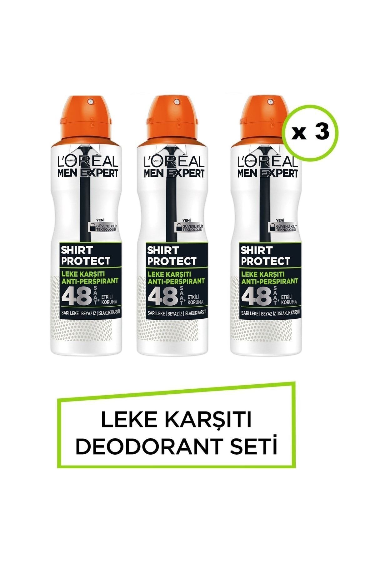 L'Oreal Paris Loreal Paris Expert Shirt Protect Anti Perspirant Deodorant 150 ml X 3 Adet