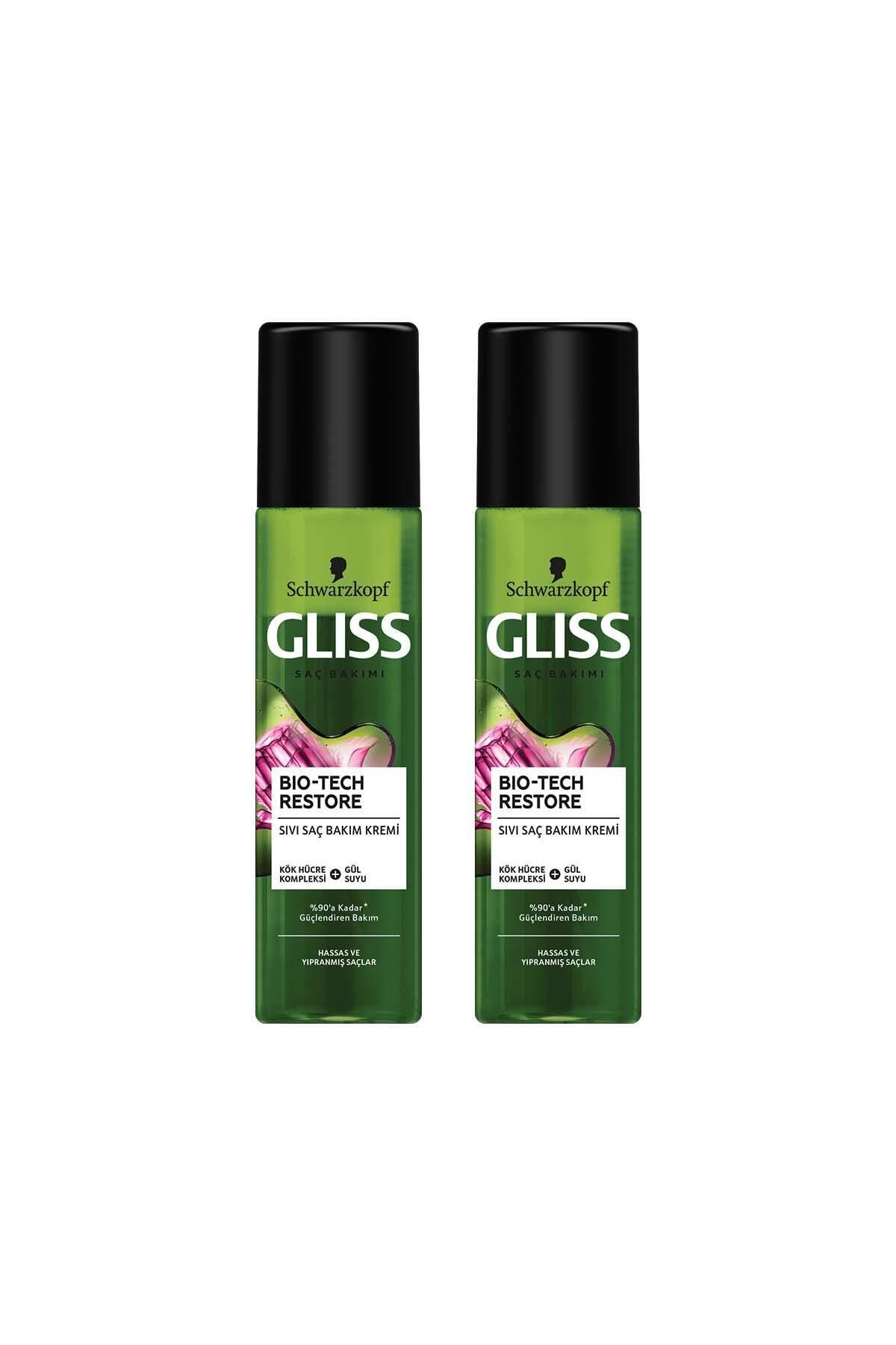 Gliss Bio-tech Güçlendiren Bakım Durulanmayan Sıvı Saç Kremi 200 ml 2'li