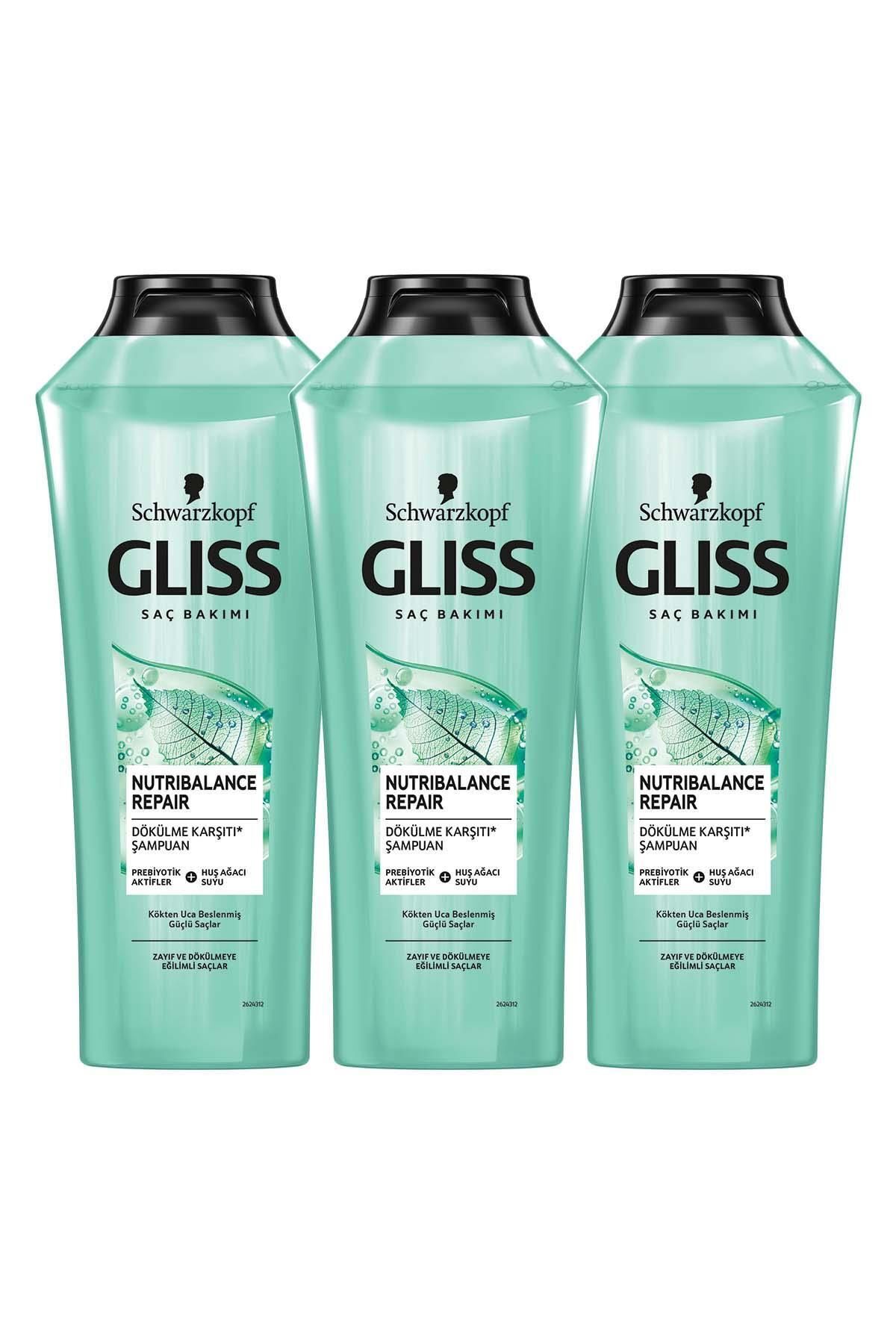 Gliss Nutribalance Repair Saç Dökülmesi Karşıtı Şampuan 360 ml X 3 Adet