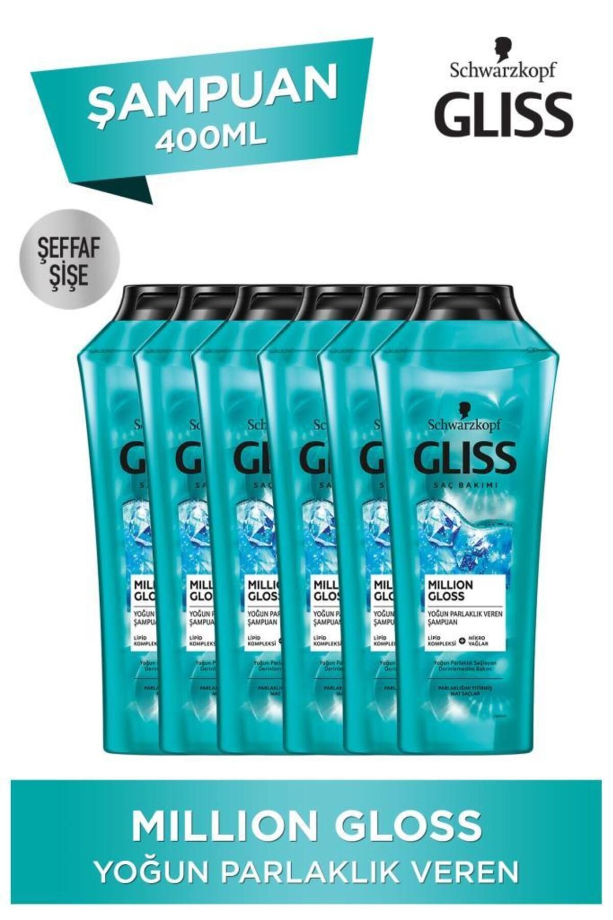 Gliss Million Gloss Yoğun Parlaklık Veren Şampuan 400 ml 6'lı
