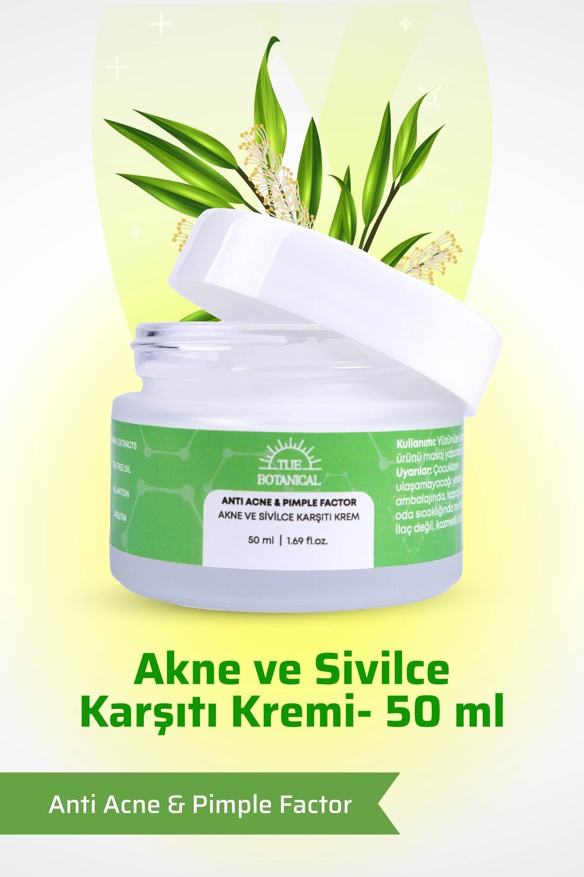 TİJE BOTANİCAL Akne ve Sivilce Karşıtı Krem - 50 ml - Anti Acne & Pimple Factor