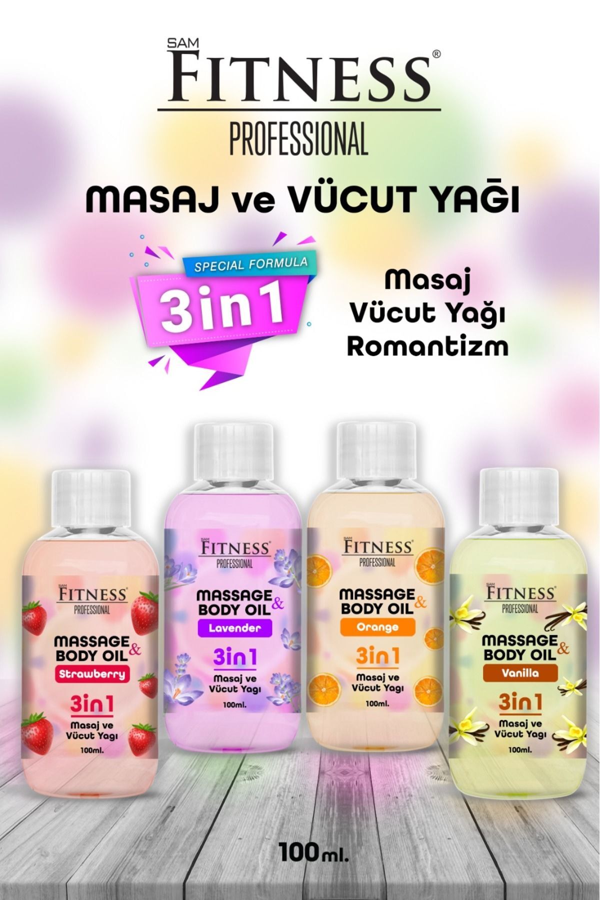 Fitness Professional Masaj ve Vücut Yağı Aromaterapi Rahatlatıcı Çiftlere Özel 4'lü Set