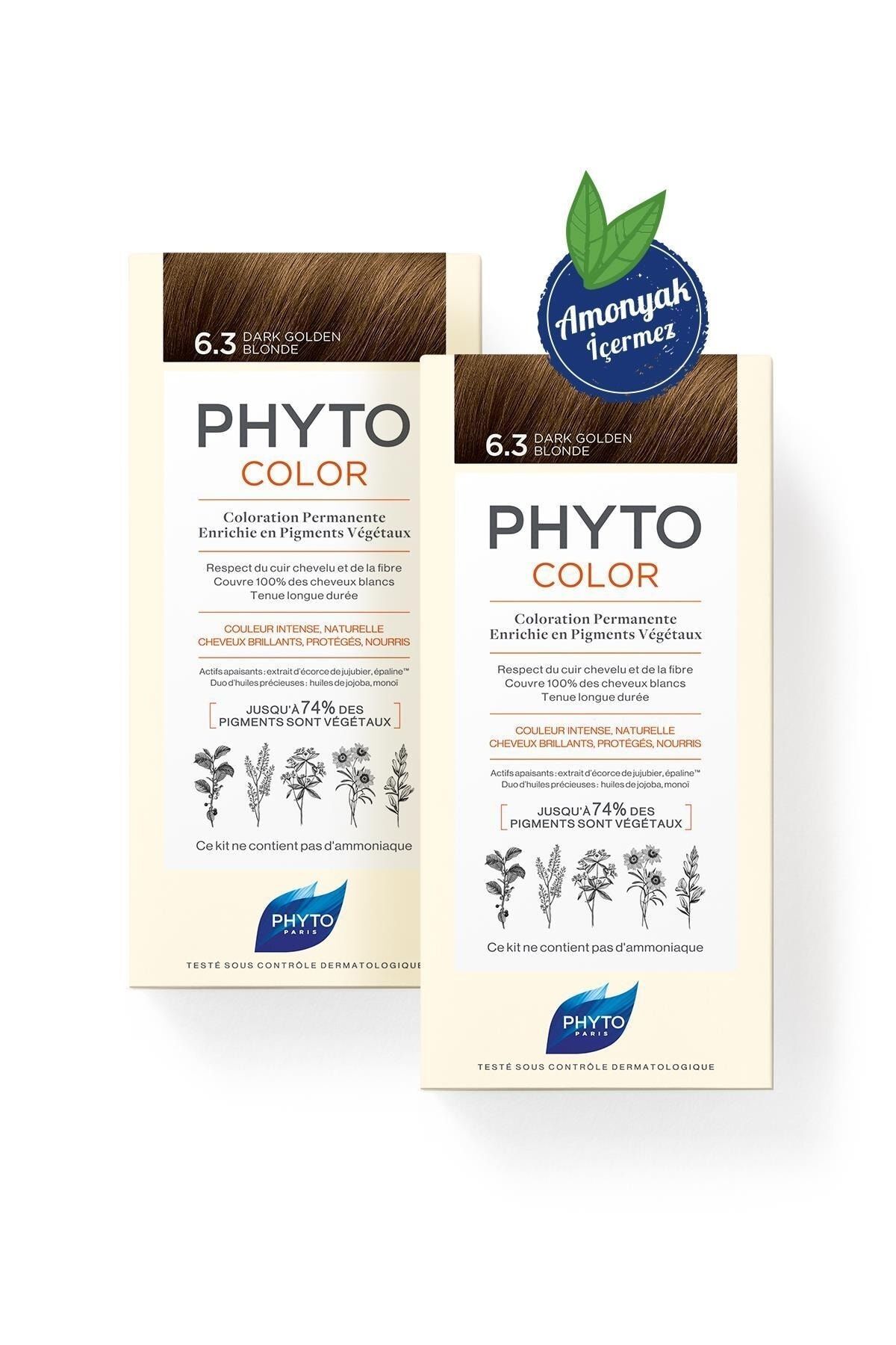 Phytocolor 6.3 Koyu Kumral Dore Amonyaksız Kalıcı Bitkisel Saç Boyası İkili Avantaj Set