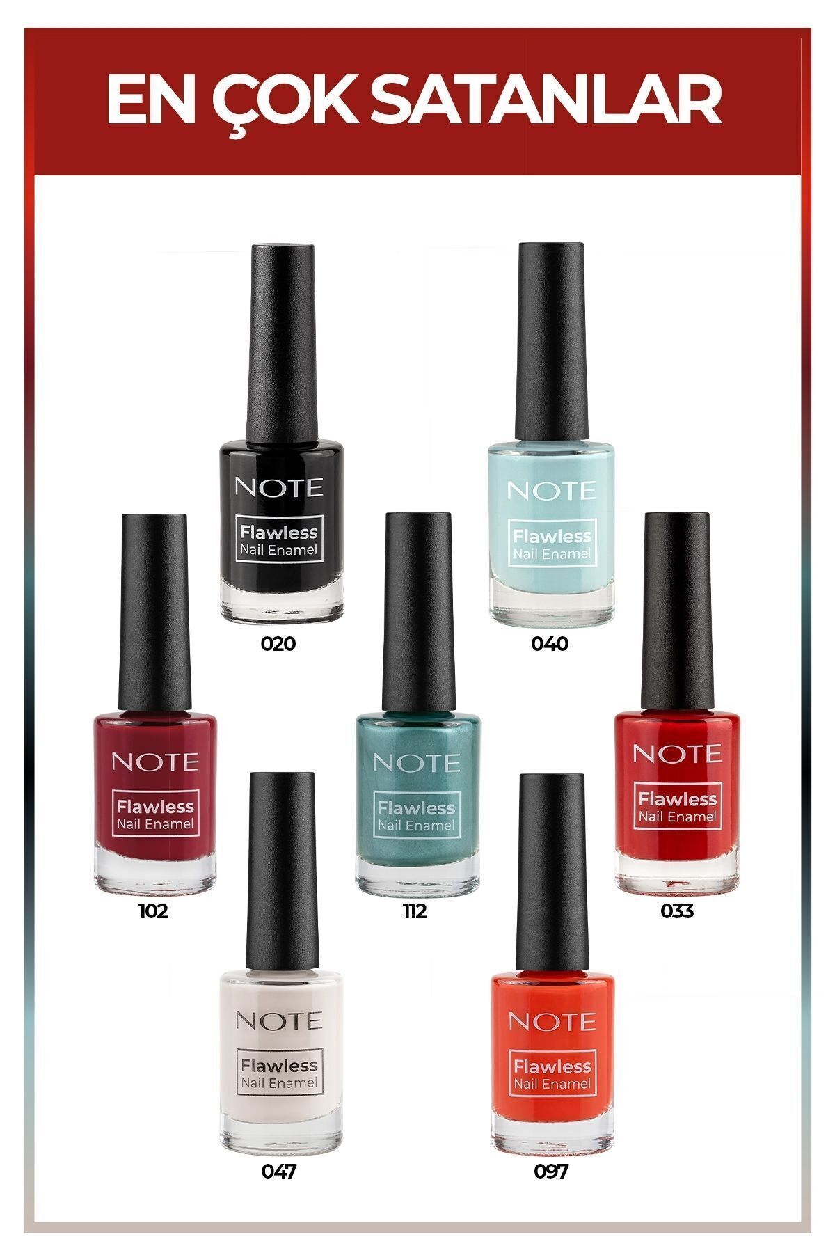 NOTE Nail Flawless 7'li En Çok Satanlar Oje Seti