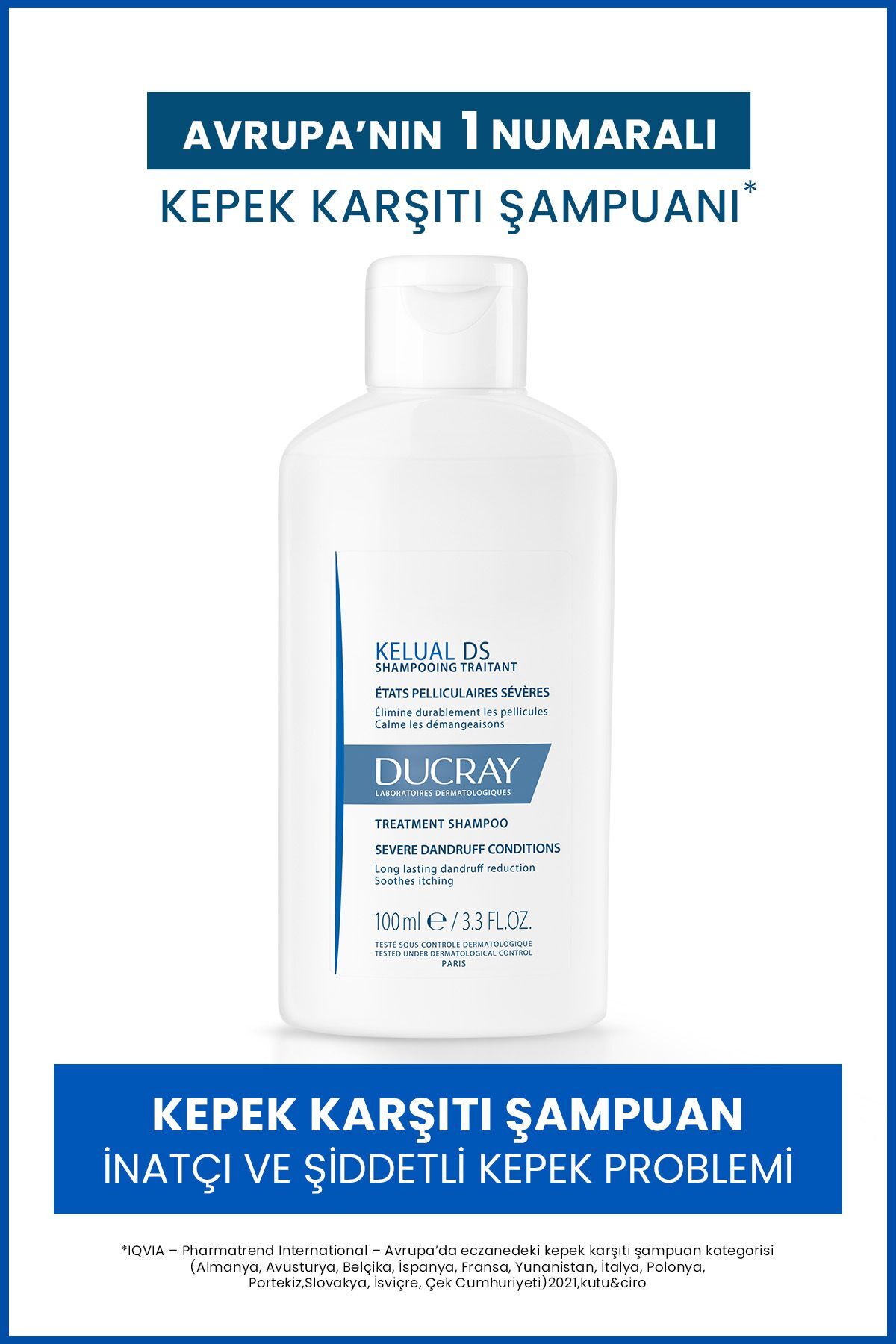 Ducray Kelual DS Kabuklanma, Pullanma ve Yoğun Kepek Bakım Şampuanı 100ml