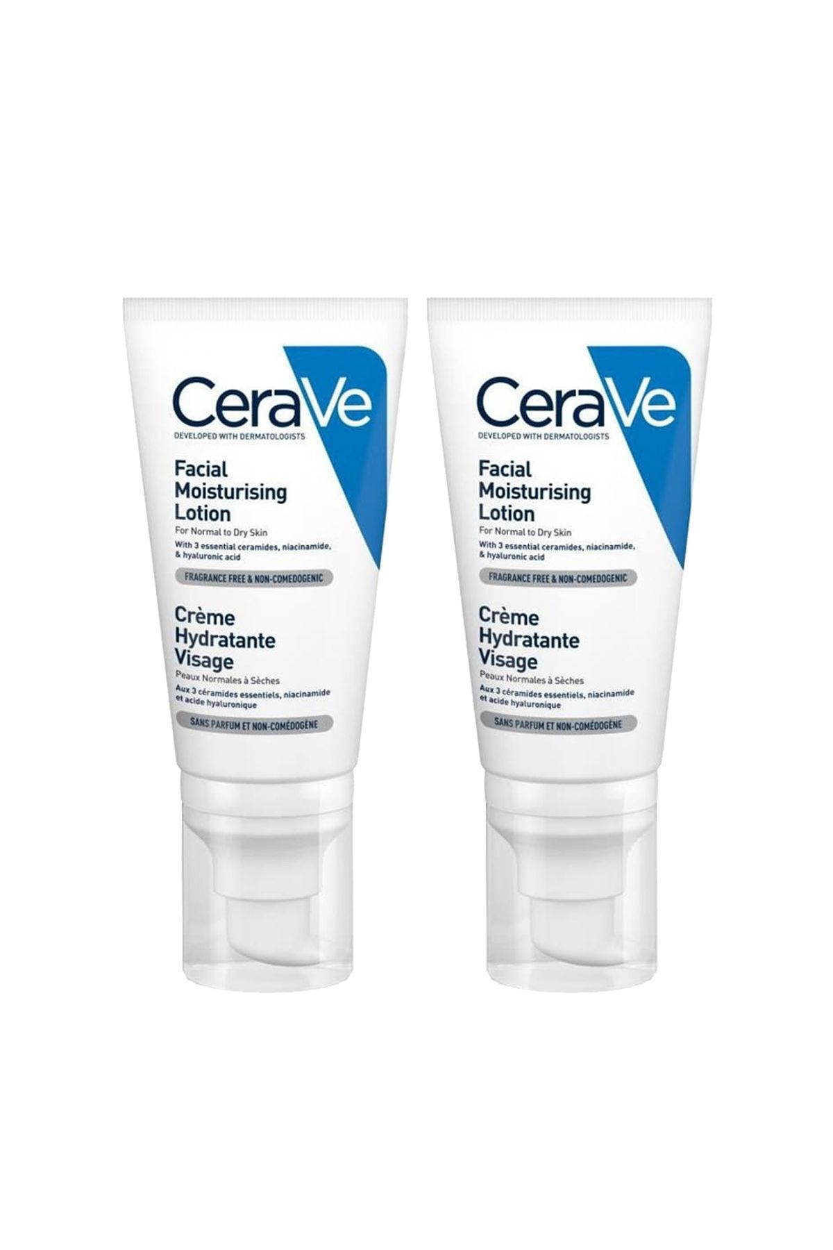 CeraVe Normal ve Kuru Ciltler İçin Hyalüronik Asit & Seramid İçerikli Nemlendirici Yüz Kremi 52 ML x2 Adet