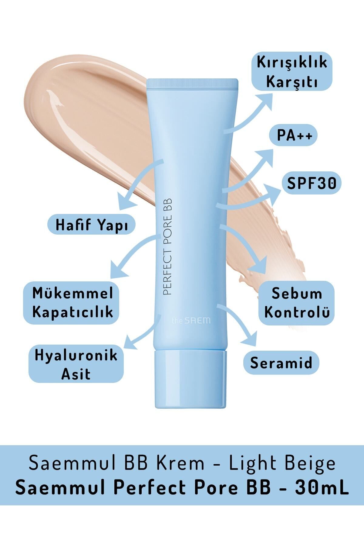 THE SAEM Saemmul Perfect Pore BB Krem SPF30 Pa - Light Beige 30 ml (VİONİNE)