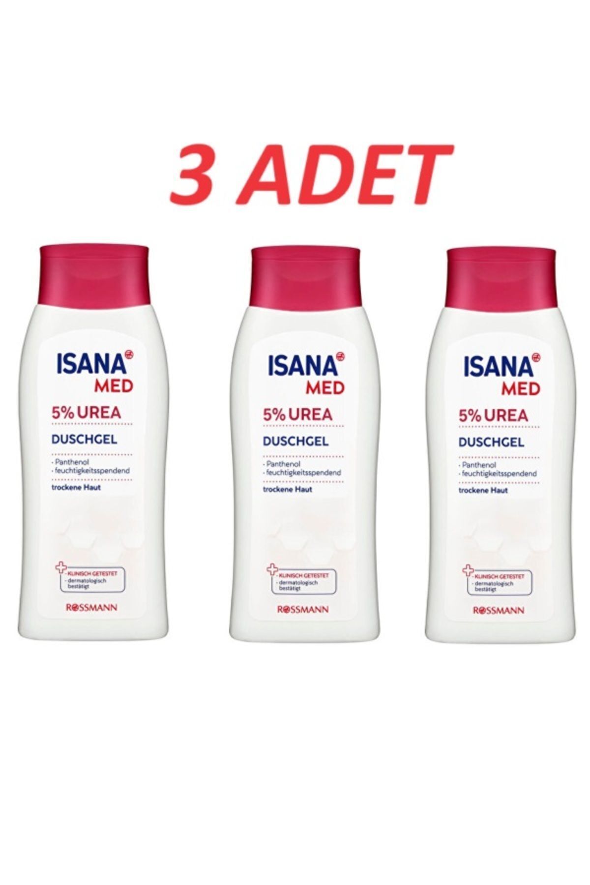 ISANA Med Duş Jeli %5 Üre Nemlendirici 250ml 3 ADET