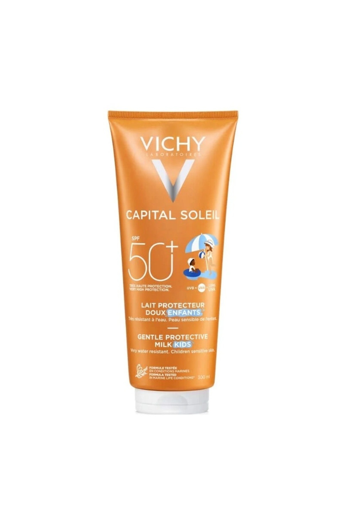 Vichy Capital Soleil - SPF 50+ Çocuklar İçin Nemlendirici Etkili Yüz Ve Vücut Güneş Sütü 300 ml