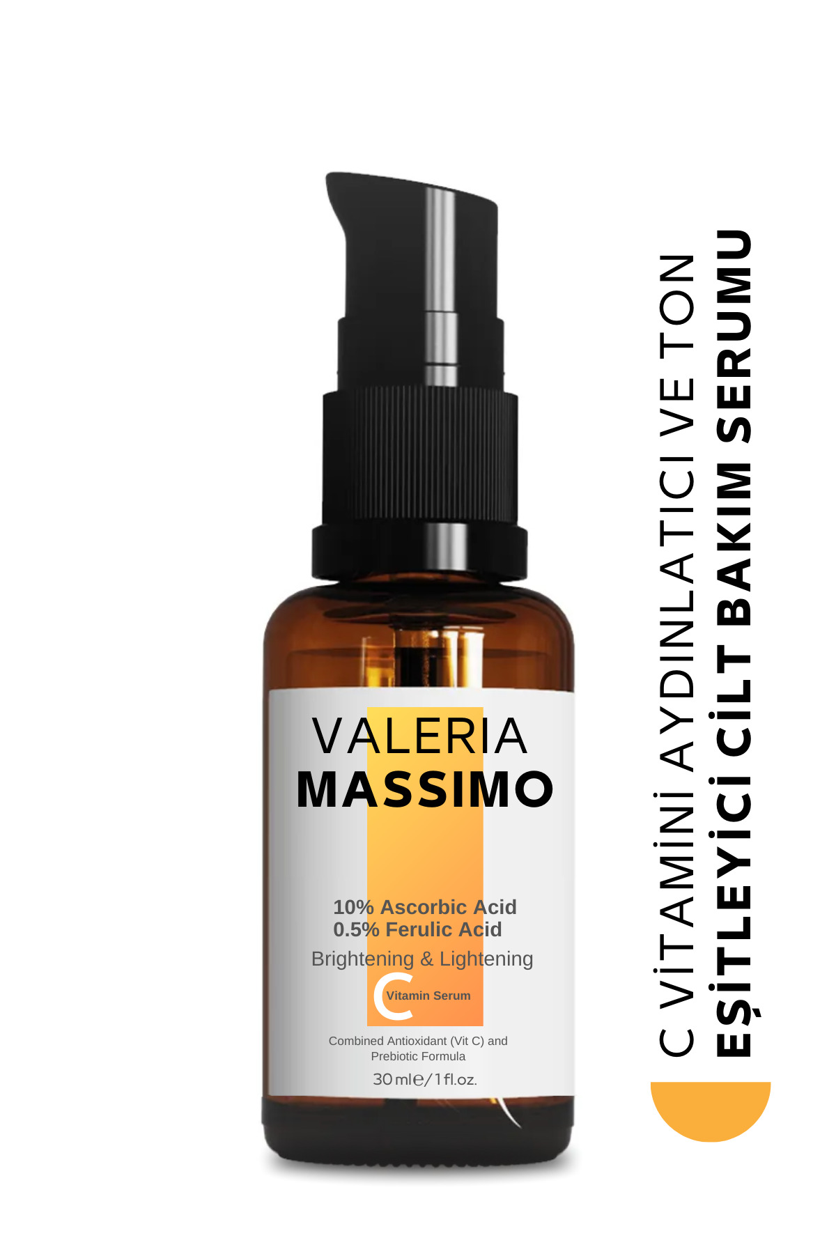 Valeria Massimo Aydınlatıcı Ve Cilt Tonu Eşitleyici Leke Karşıtı C Vitamini Serum (30 ML)