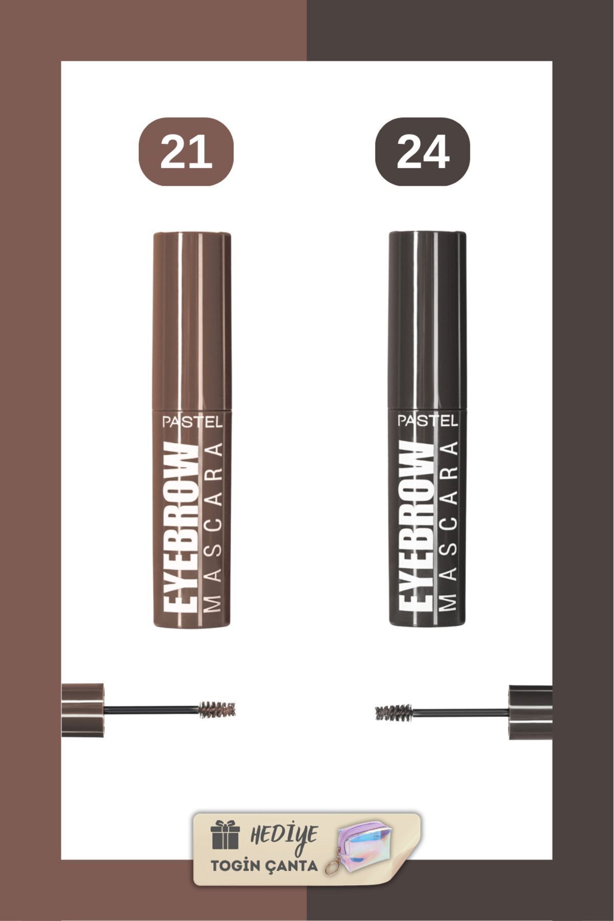 Pastel Eyebrow Mascara Set - Kaş Maskarası 21 24 Togin Çanta Hediye