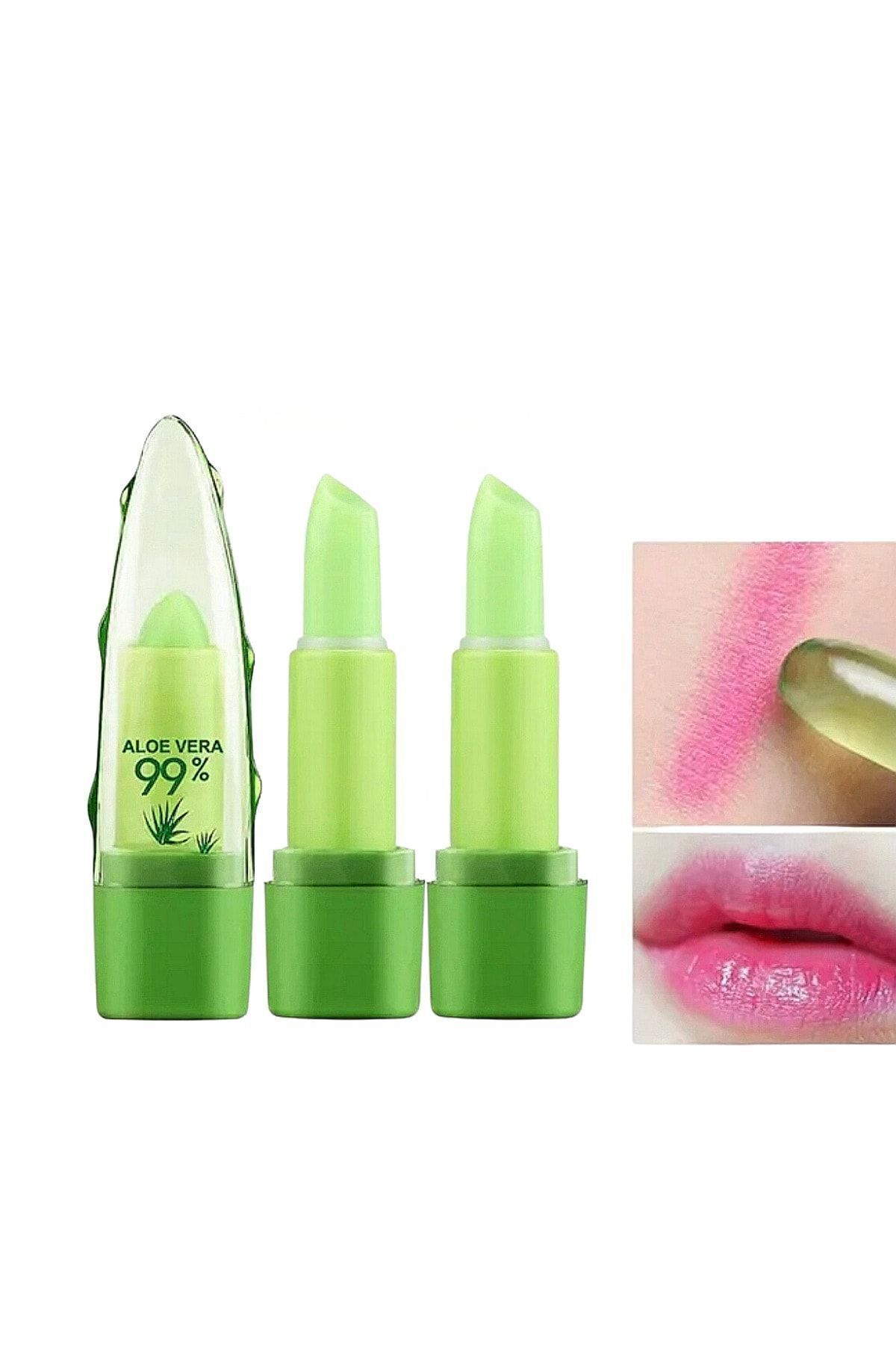 Lesvip's 2 Adet Aloe Vera Özlü Dudak Nemlendirici Etkili Renk Değiştiren Sihirli Ruj