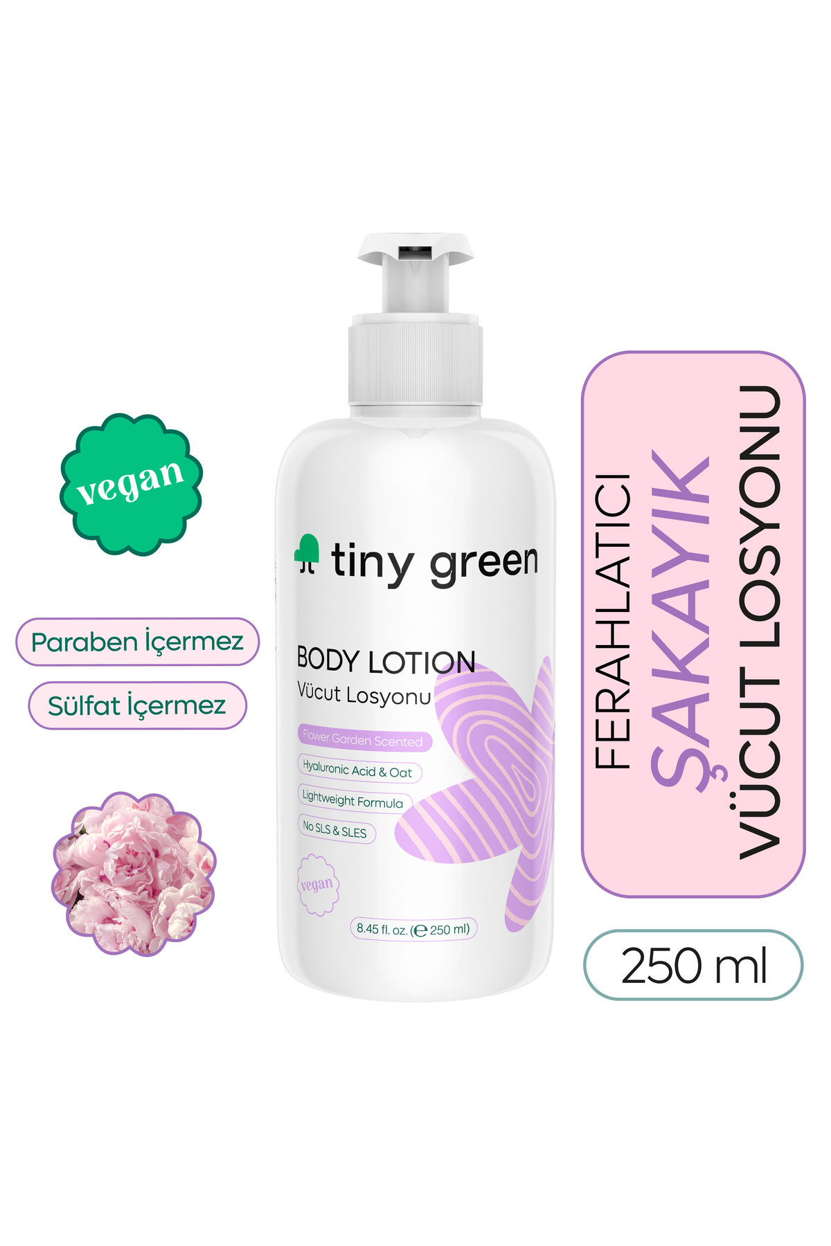 tiny green Vücut Losyonu Ferahlatıcı Çiçek Bahçesi Kokulu 250 ml