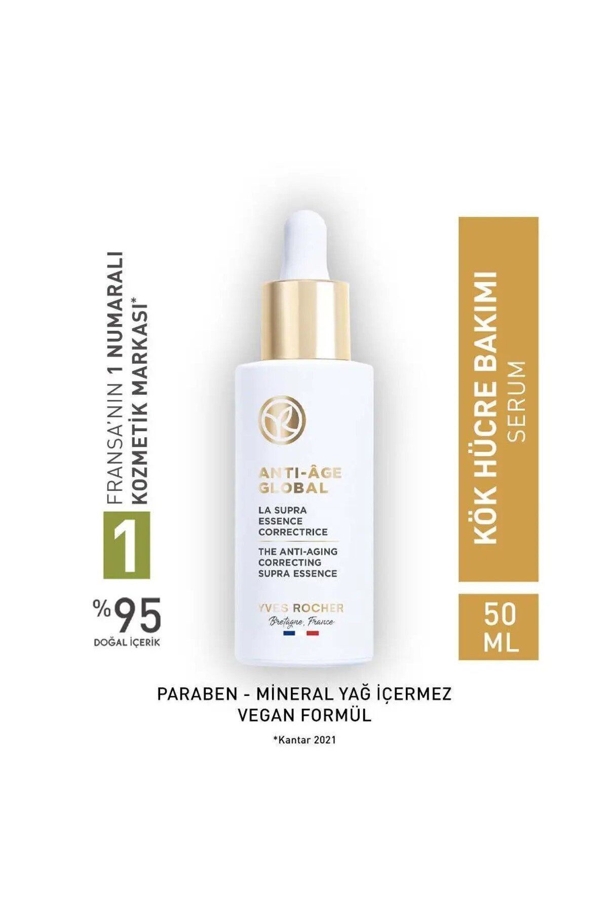Yves Rocher Gündüz Serumu - Yenileyici Yaşlanma Karşıtı Bitkisel Kök Hücre Bakımı / Anti-Age Global - 50ml