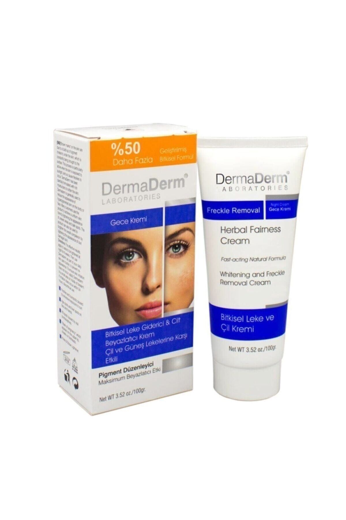 DermaDerm Doğal Cilt Yüz Beyazlatcı Gece Kremi 100gr