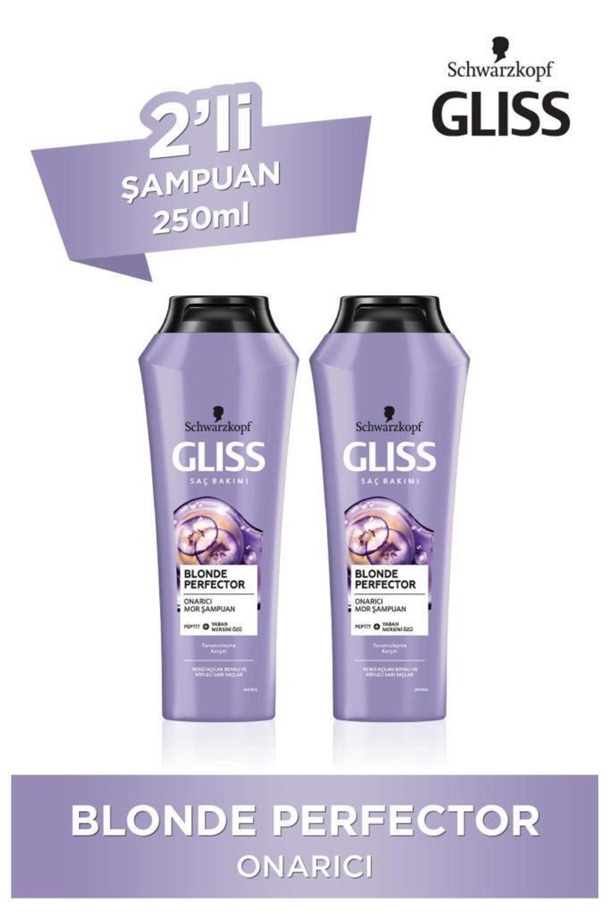 Gliss Blonde Perfector Mor Şampuan 250 Ml X 2 Adet