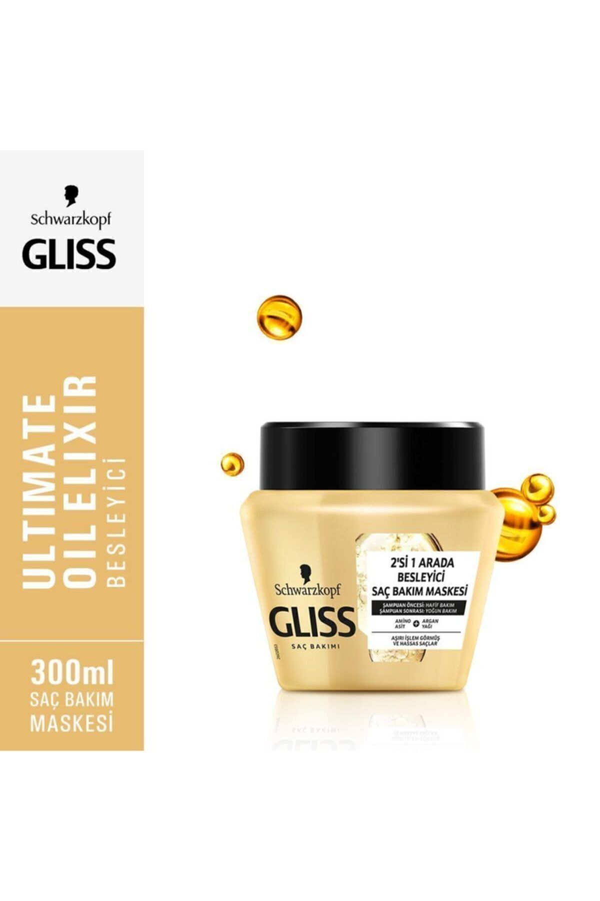 Gliss Schwarzkopf Gliss Ultimate Oil Elixir Besleyici Saç Bakim Maskesi 300 Ml