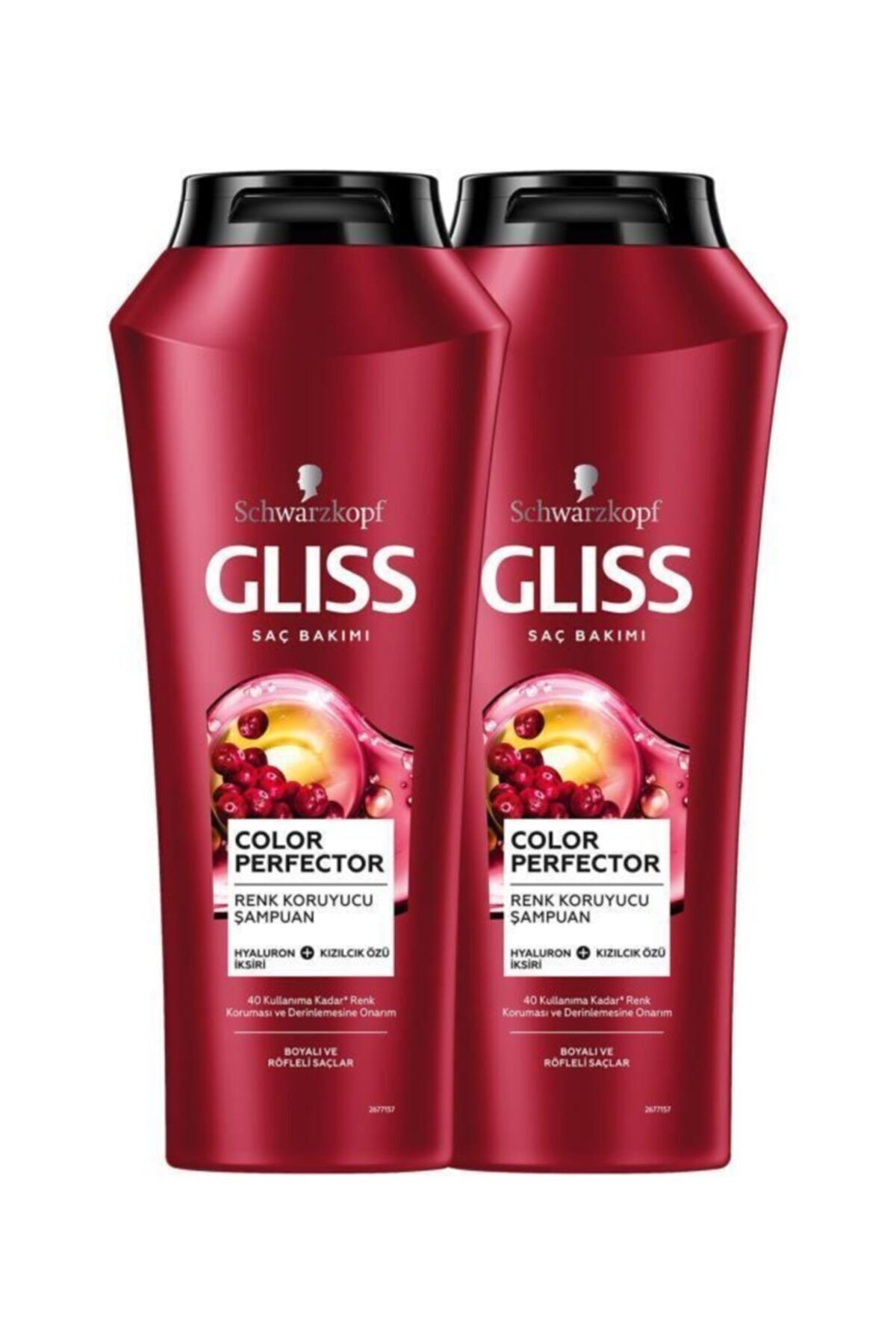 Gliss Color Perfector Renk Koruyucu Şampuan - Hyaluron Iksiri Ve Kızılcık Özü Ile 500 ml X 2 Adet