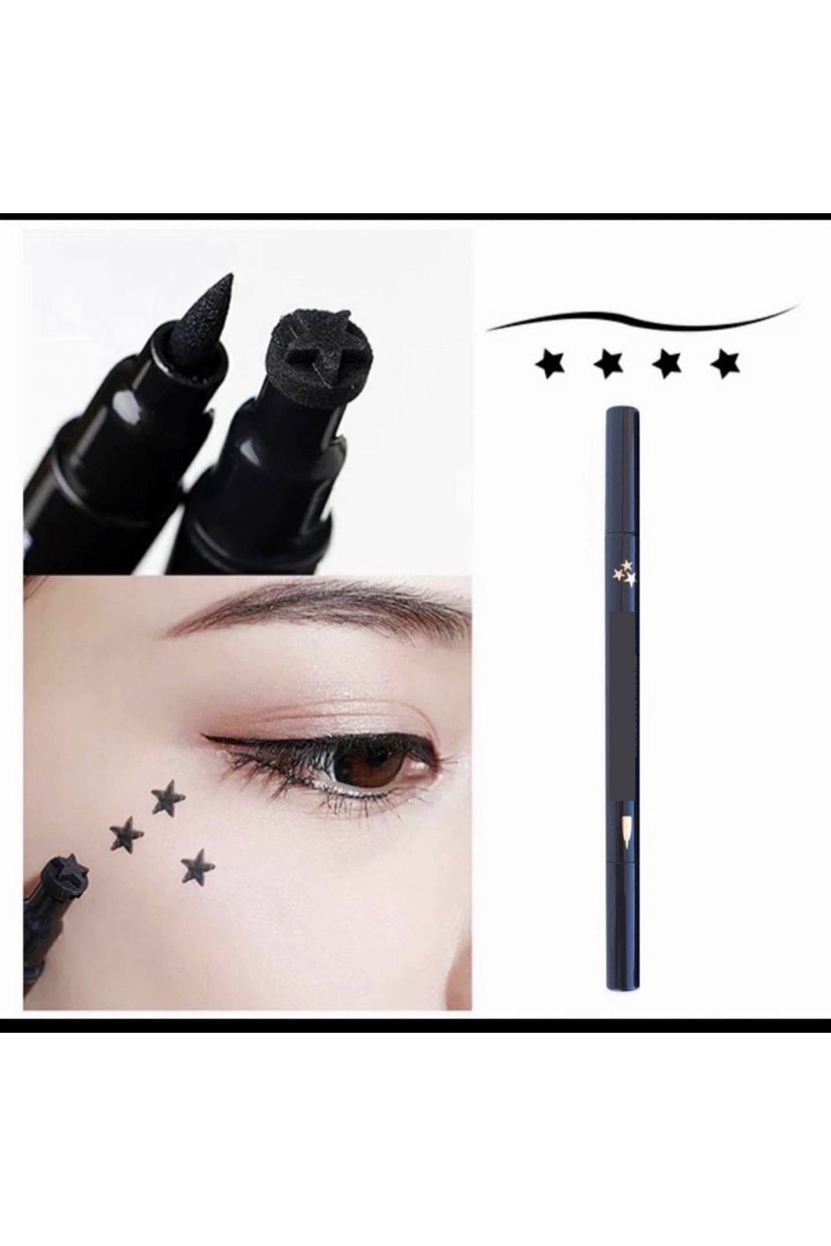 akiska Yıldız Baskılı Çift Taraflı Göz Eyeliner Dipliner