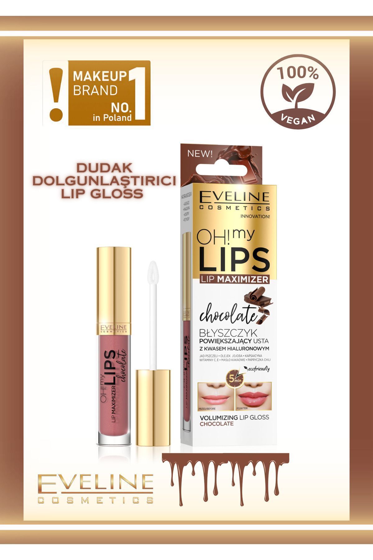 Eveline Cosmetics Oh! My Lips! Çikolatalı Dudak Dudak Parlatıcısı