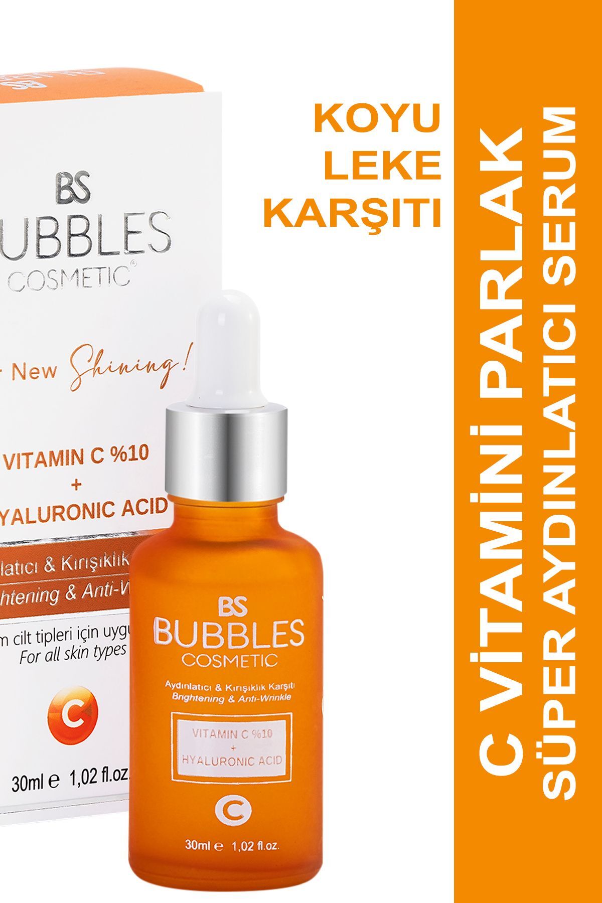 bs bubbles cosmetic C Vitamin Serum Aydınlatıcı ve Kırışıklık Karşıtı 30ML