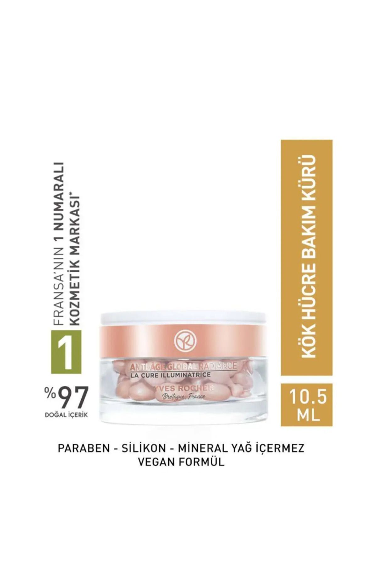 Yves Rocher Leke Karşıtı Kür Yenileyici Yaşlanma Karşıtı Bitkisel Kök Hücreı AntiAge Global 35 Ampul 10.5 ml