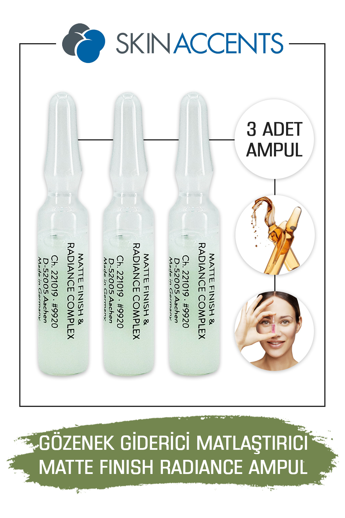 Skin Accents Gözenek Giderici Matlaştırıcı Ampul Cilt Serumu 3 Adet