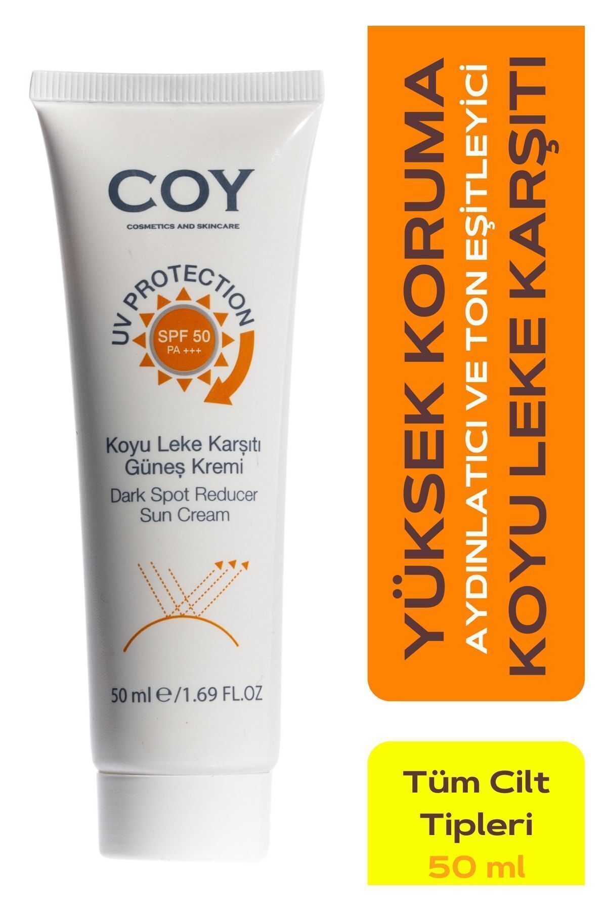 Coy Ton Eşitleyici, Aydınlatıcı Yüksek Korumalı Yüz Güneş Kremi (50ml)