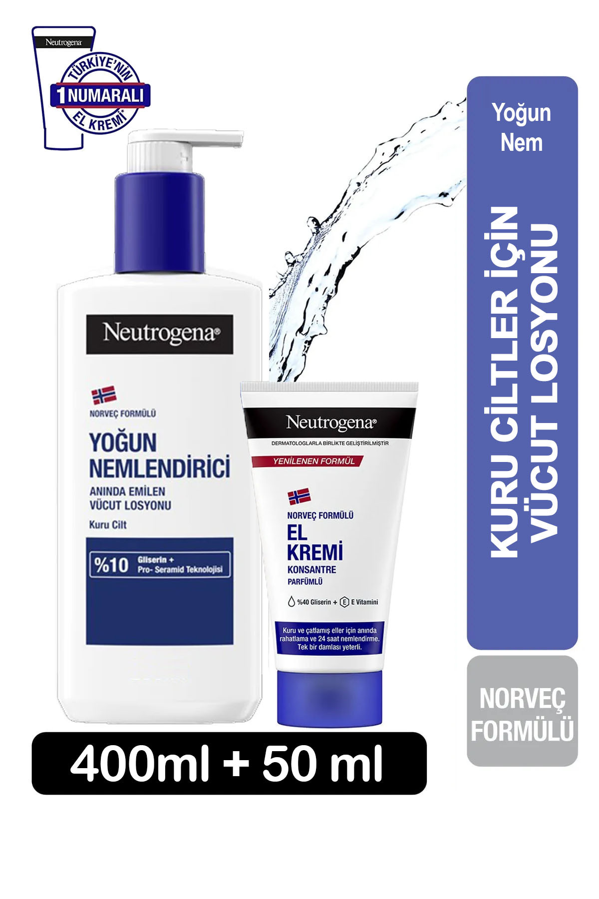 Neutrogena Kuru Ciltler Için Anında Emilen Vücut Losyonu Yoğun Nemlendirici 400 Ml + 50 Ml