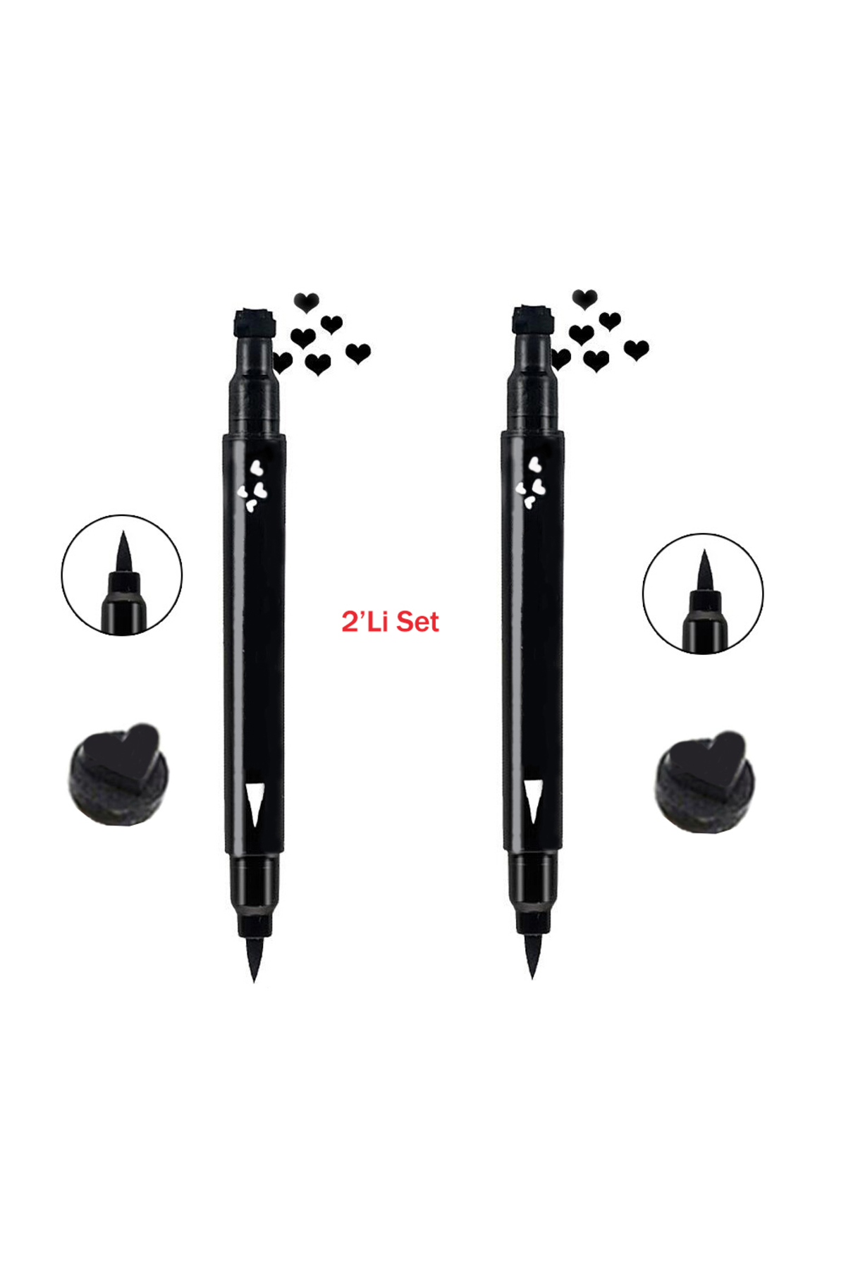 Cosmetichane Kalp Desenli Çift Taraflı Eyeliner Iki Adet X2