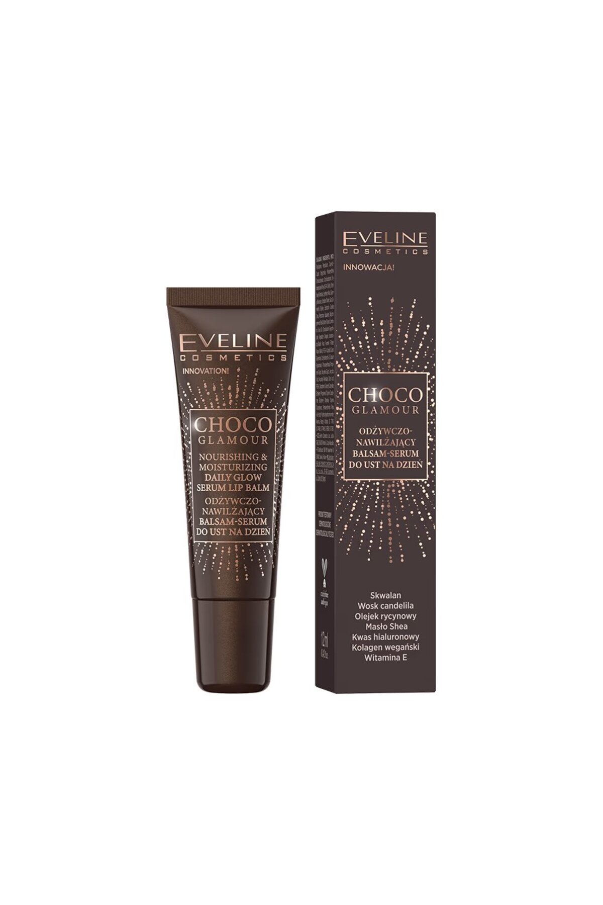 Eveline Cosmetics Choco Glamour Besleyici Nemlendirici Dudak Balsam Serum 12 ml