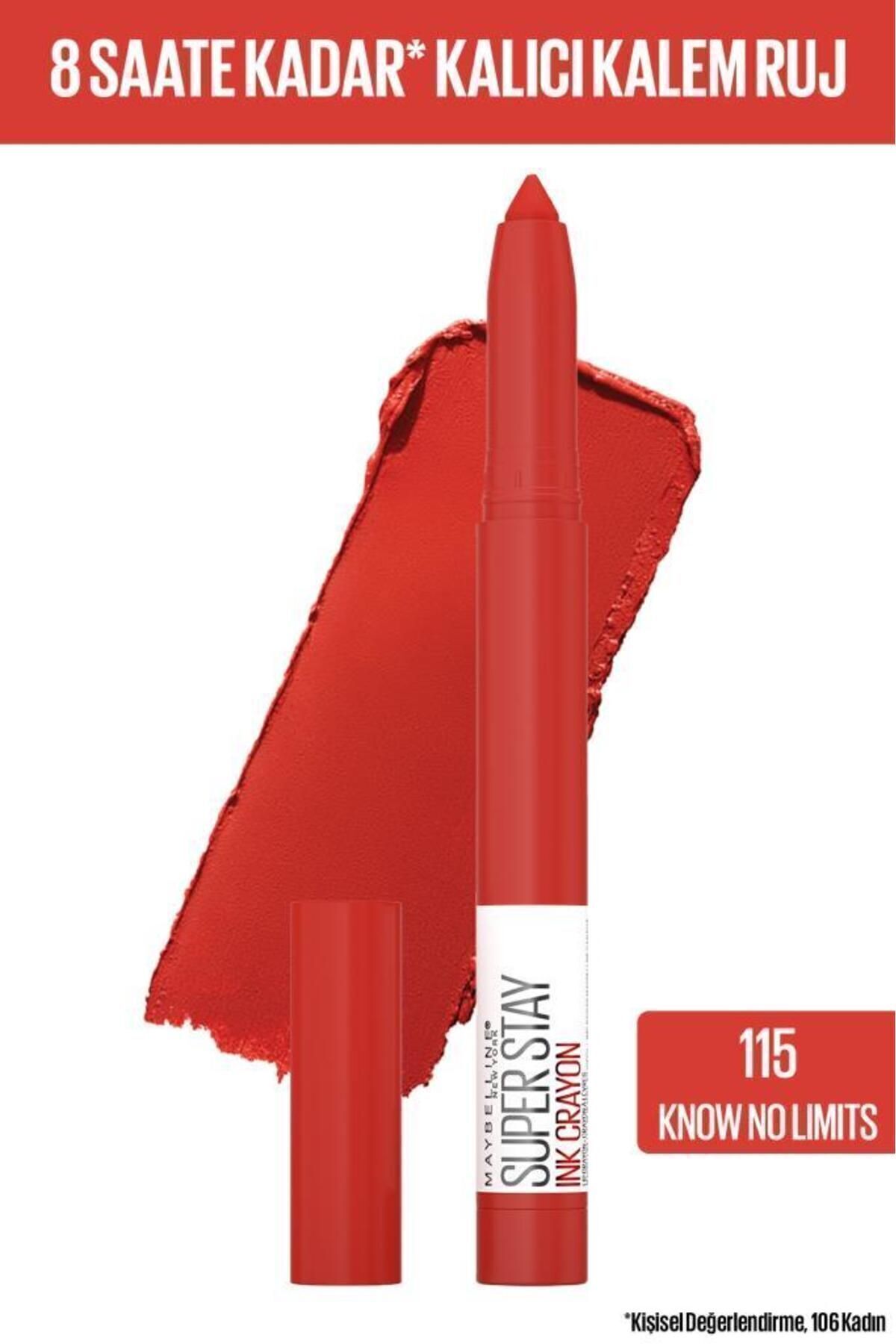 Maybelline New York SUPER STAY INK CRAYON PENCİL MATTE LİPSTİCK- SPİCED UP - 115 KNOW NO LİMİTS DEMBA6009