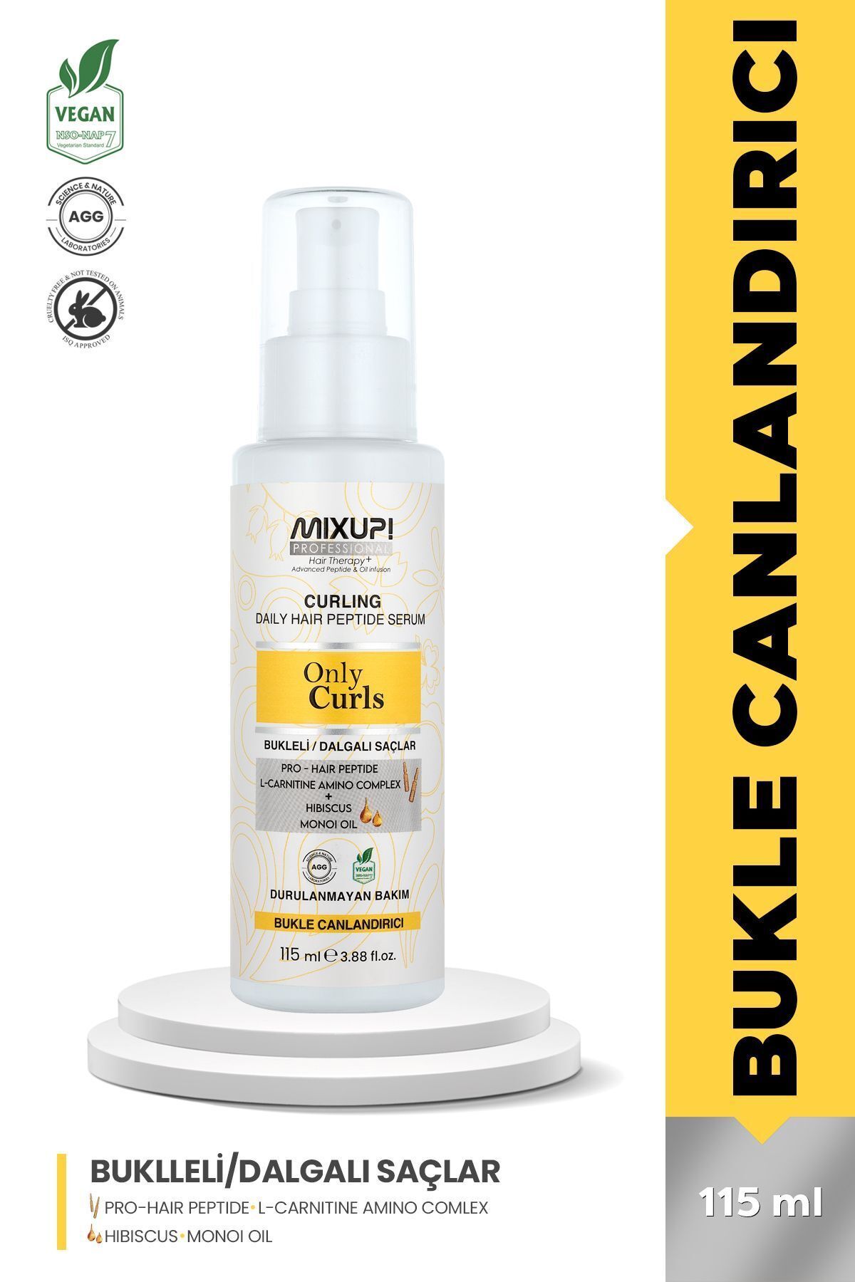 Mixup Bukleli ve Dalgalı Saçlar için Pro-Hair Peptit,L-Karnitin,Amino Kompleks Serum 115 ML