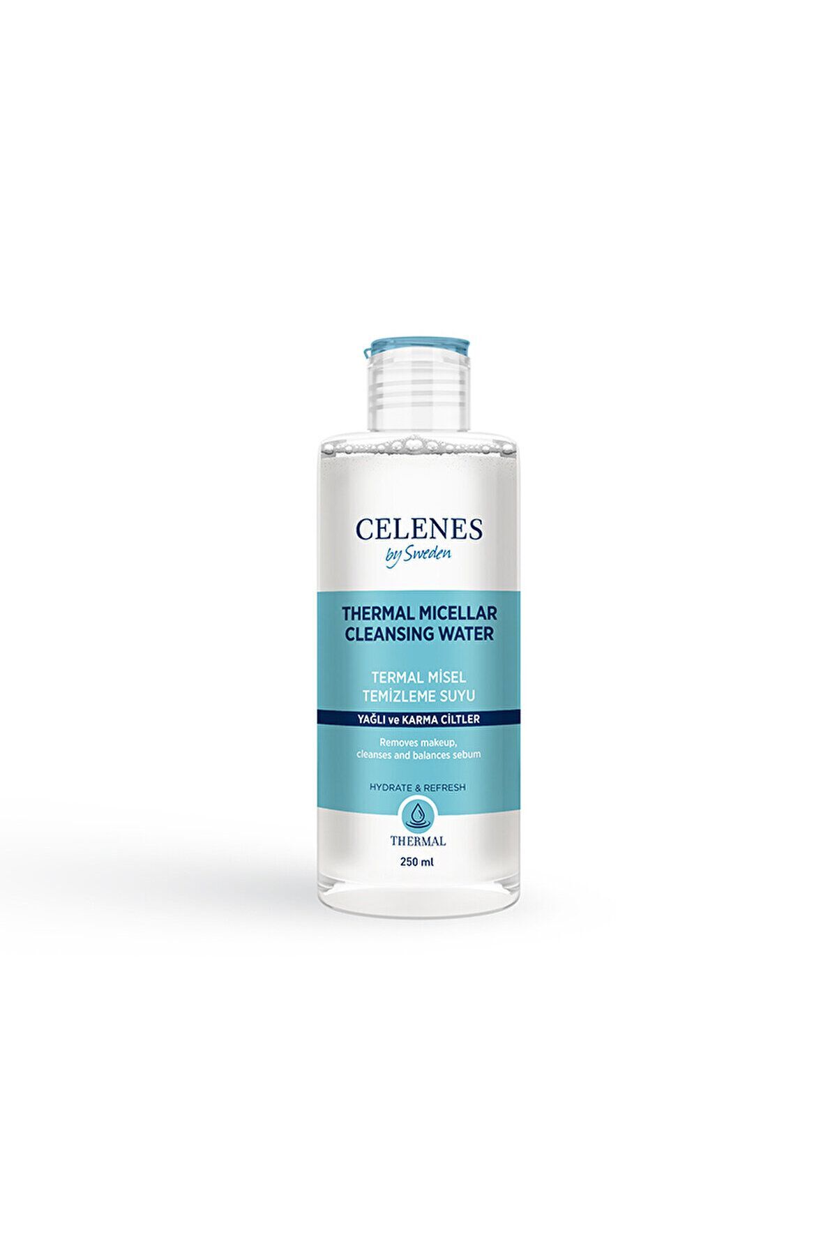 Celenes Yağlı ve Karma Ciltler İçin Vegan Alkol Ve Paraben İçermeyen Misel Temizleme Suyu 250 ml