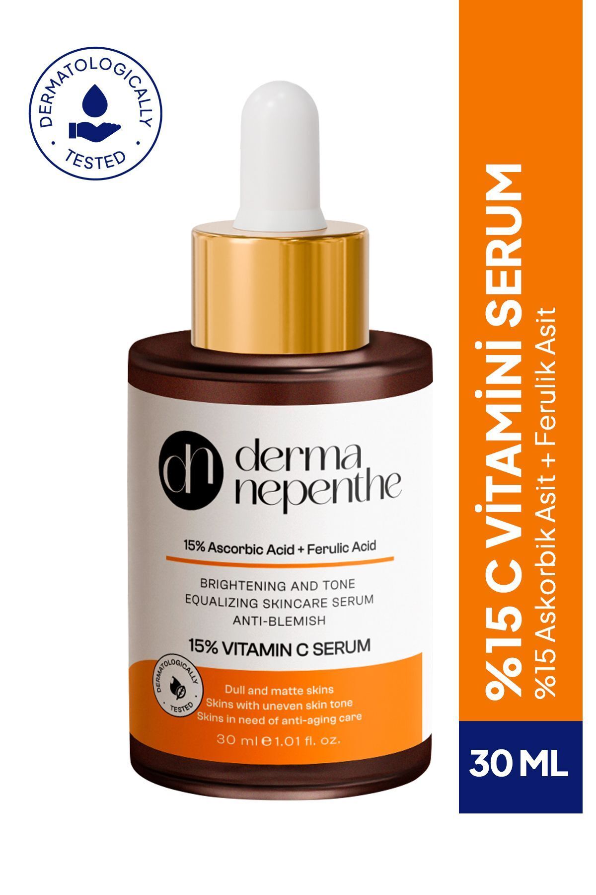 Derma Nepenthe %15 C Vitamini Cilt Bakım Serumu 30 Ml - Aydınlatıcı, Cilt Tonu Eşitleyici ve Yaşlanma Karşıtı