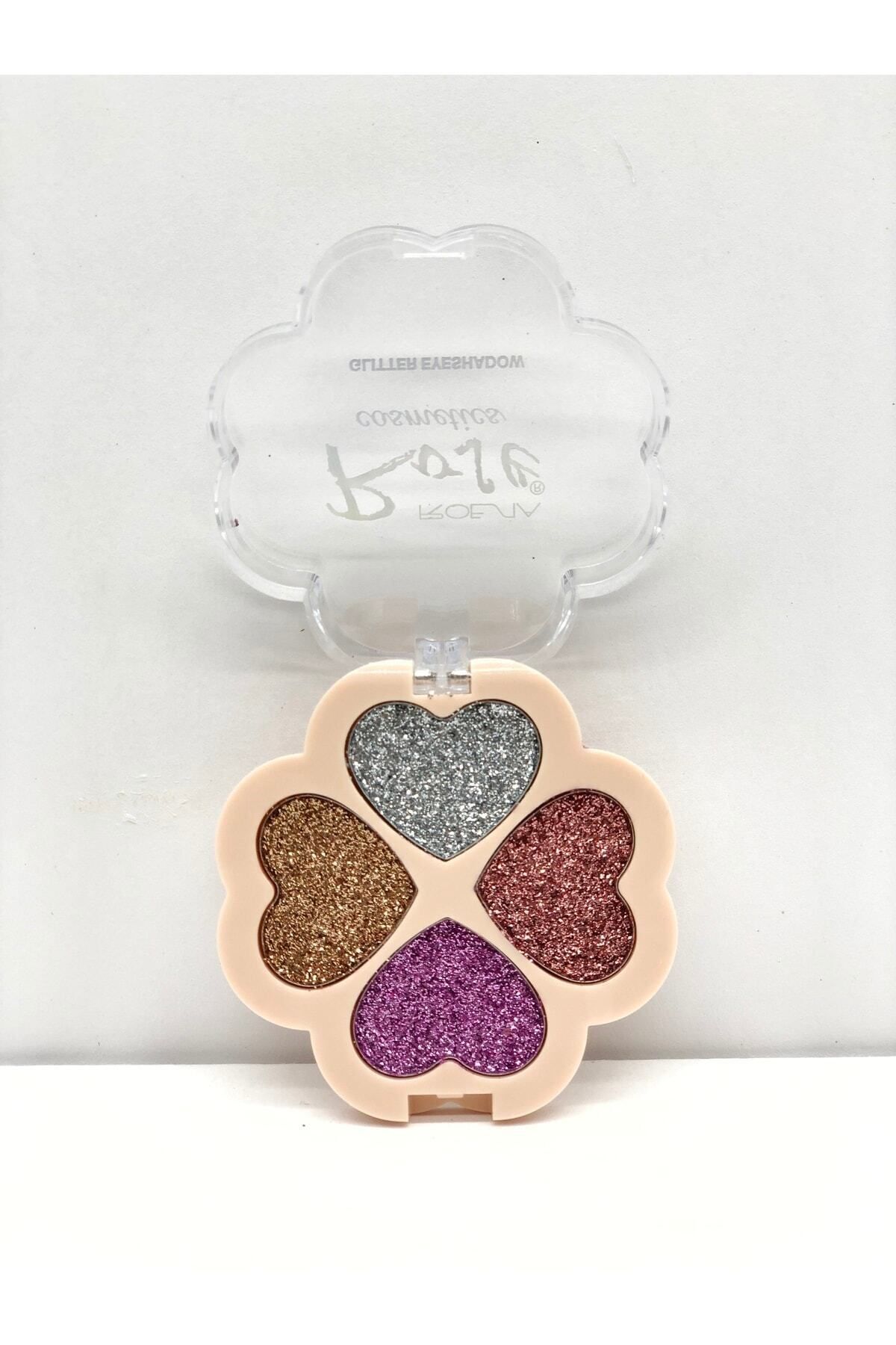 Roesıa Rose Cosmetics Rose 4'lü Kalpli Glitter - Glıtter Eyeshadow No:4
