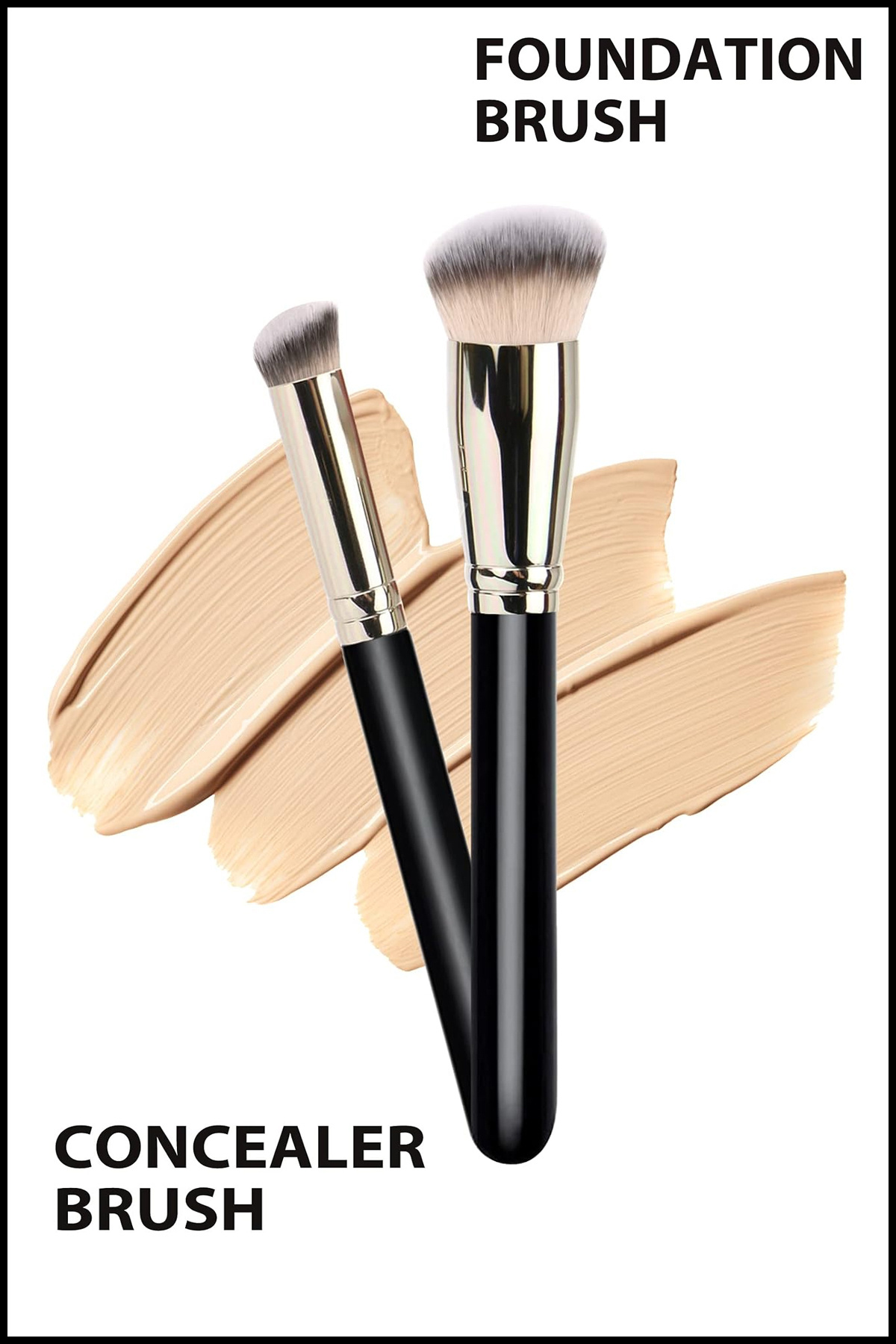 Gold Beauty Profesyonel Oval Yapılı Kapatıcı Fırçası & Profesyonel Oval Yapılı Fondöten Fırçası