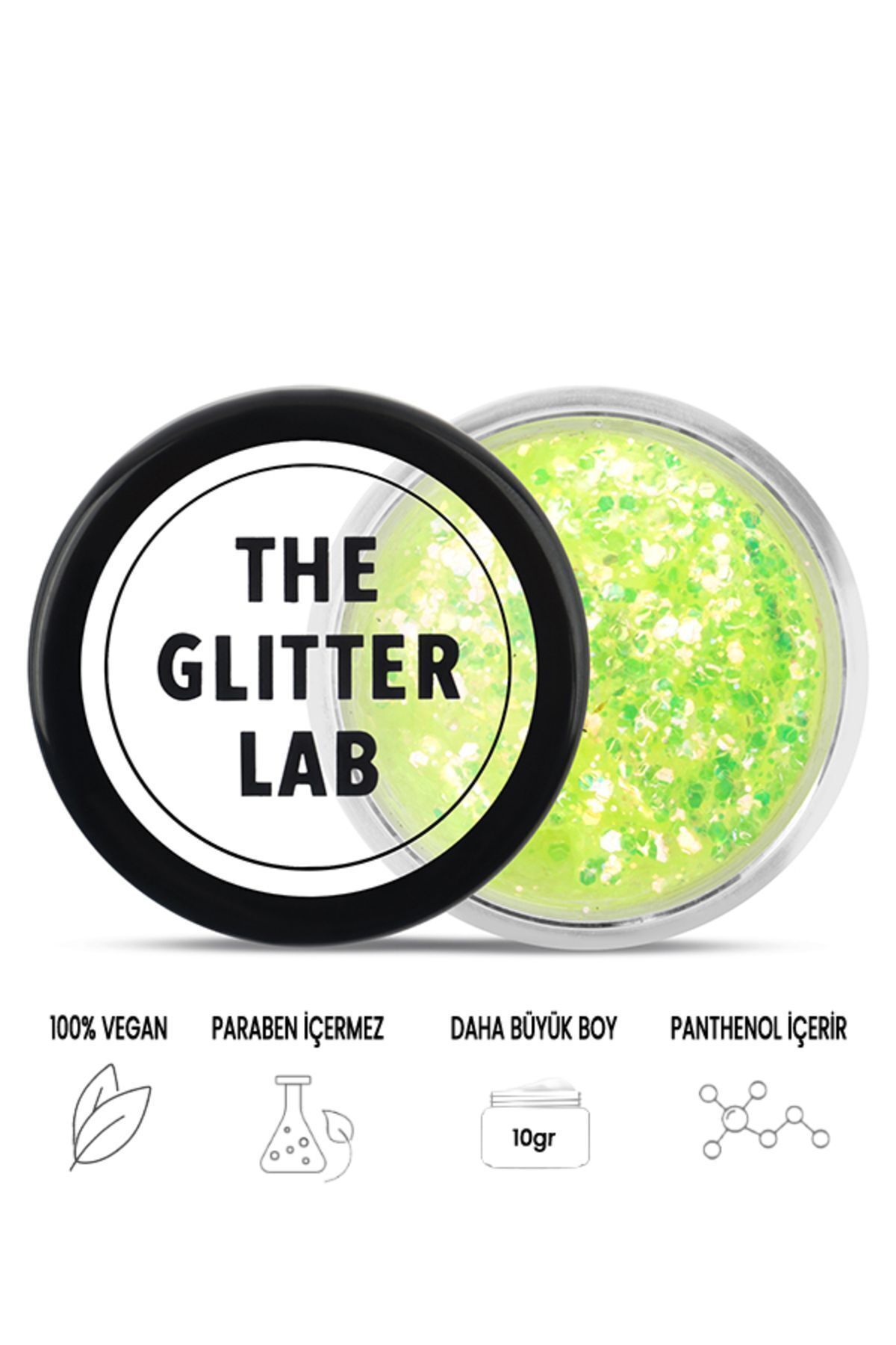 The Glitter Lab Jel Formlu Parlak Glitter - Pinky Lime