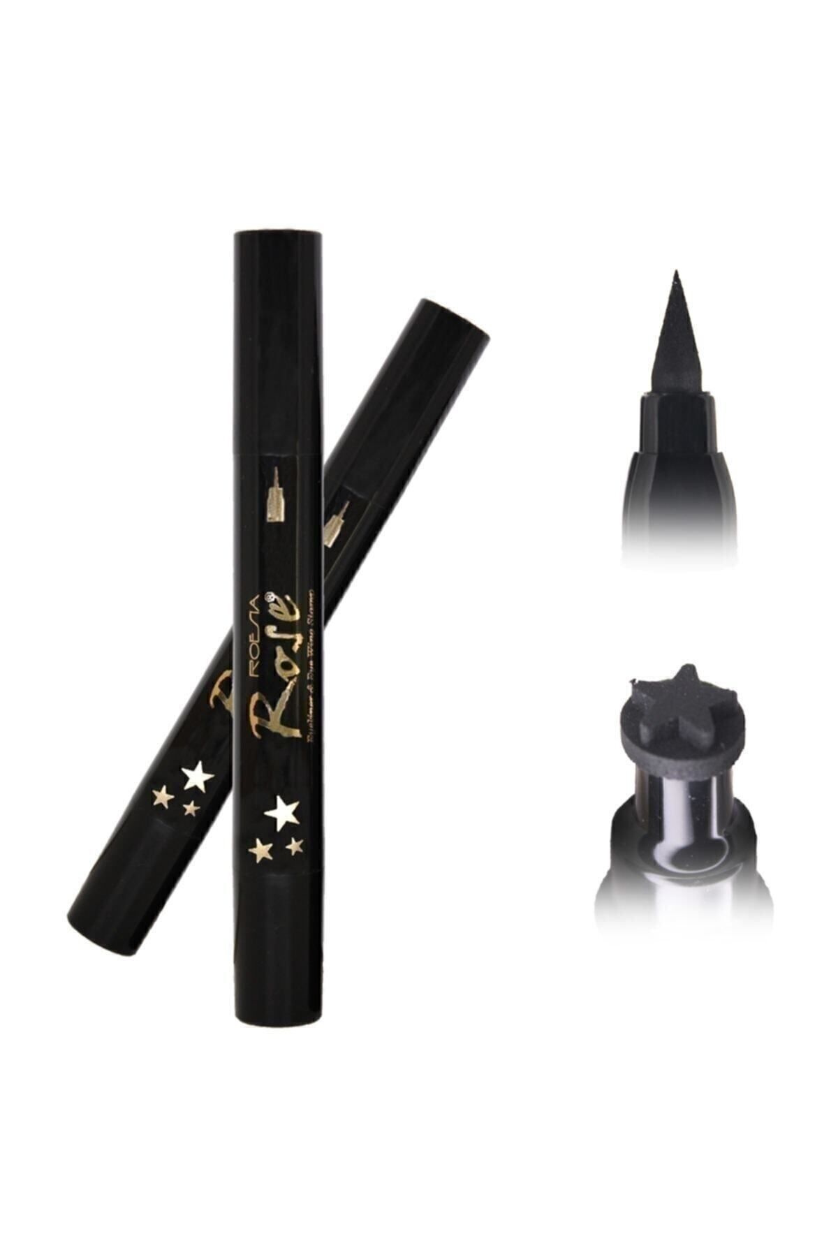 İki Yıldız Bir Tarafı Kalem Bir Tarafı Yıldız Baskılı Eyeliner