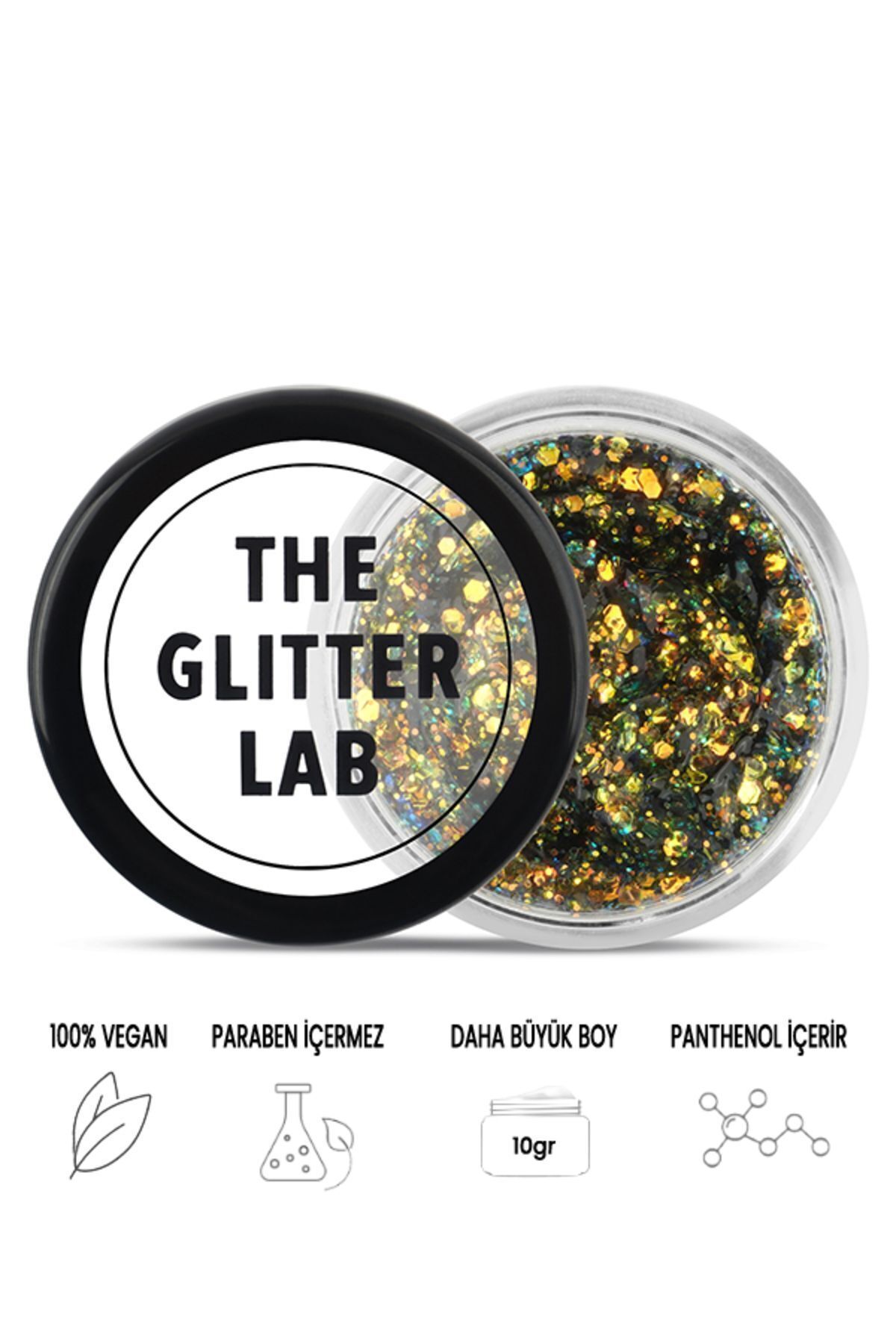 The Glitter Lab Jel Formlu Parlak Glitter - Drastic Gold