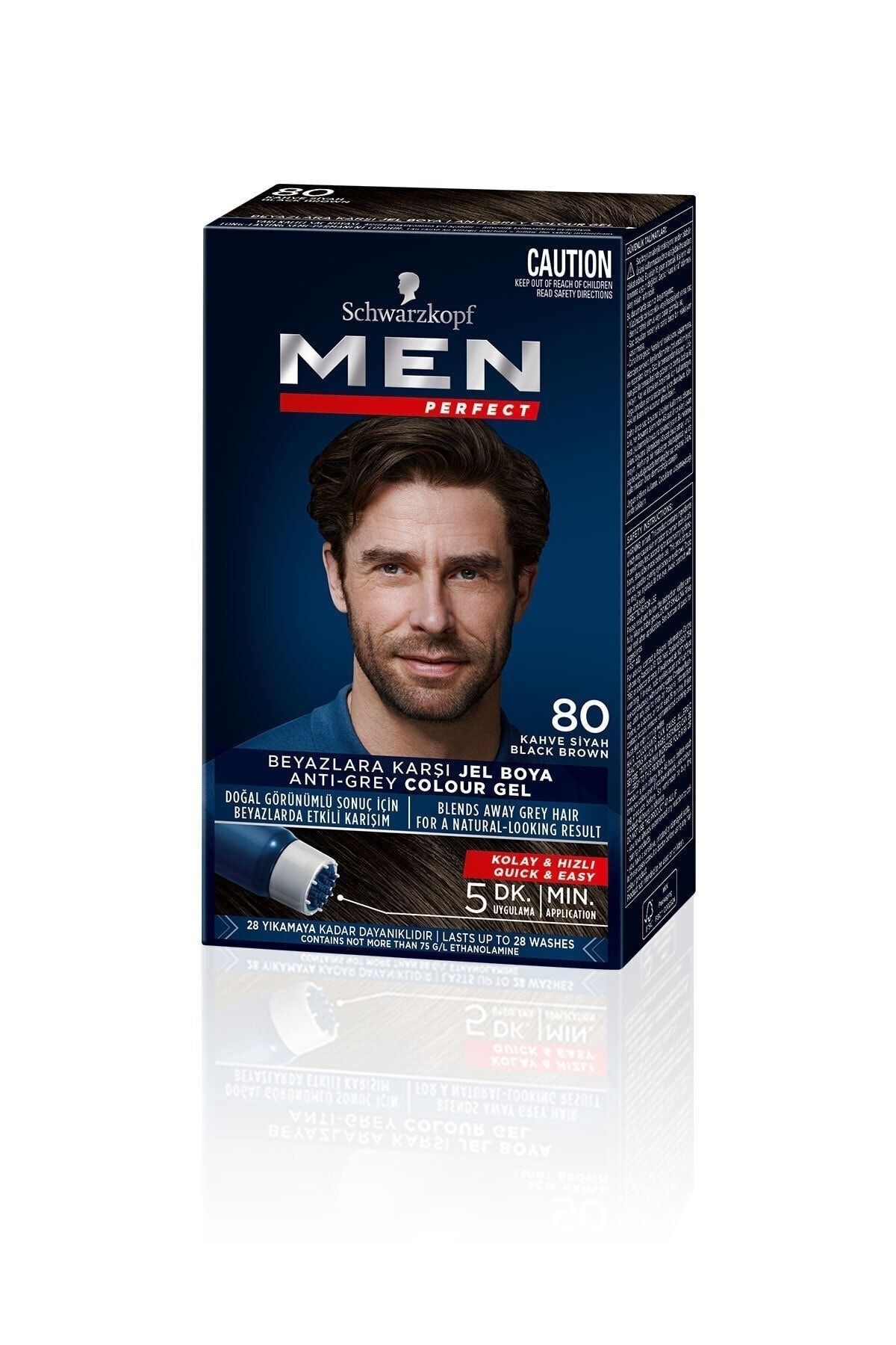 Schwarzkopf Men Perfect Beyazlara Karşı Etkili Jel Saç Boyası Kahve Siyah 80 50 Ml