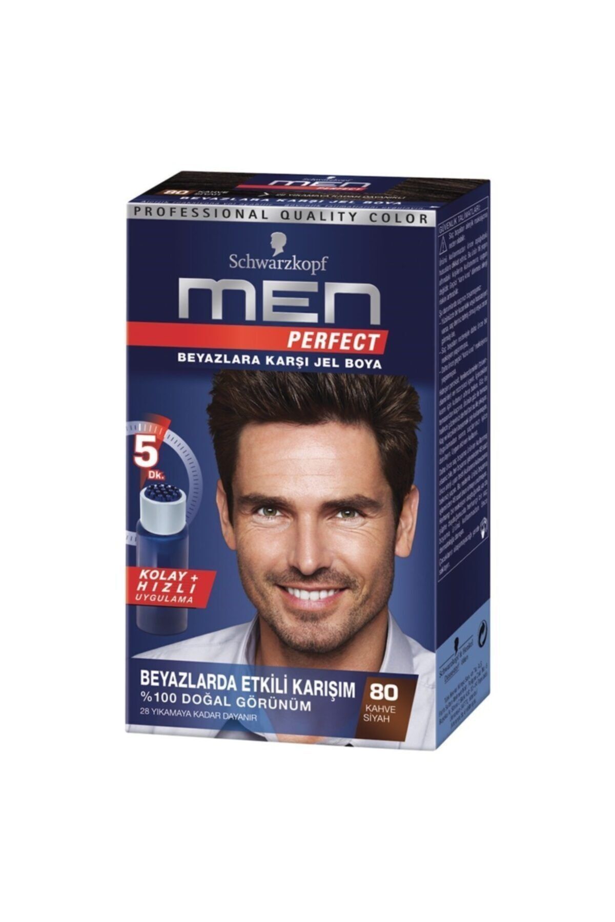 SCHWARZKOPF HAIR MASCARA Perfect Men 80 Siyah Kahve Saç Boyası