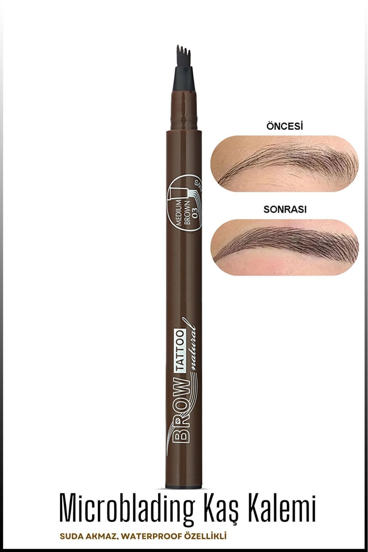 SEVRU Kaş Kalemi Likit Dövme Naturel Doğal Görünümlü N0/03 Long Lastıng&waterproof Siz Değerlisiniz