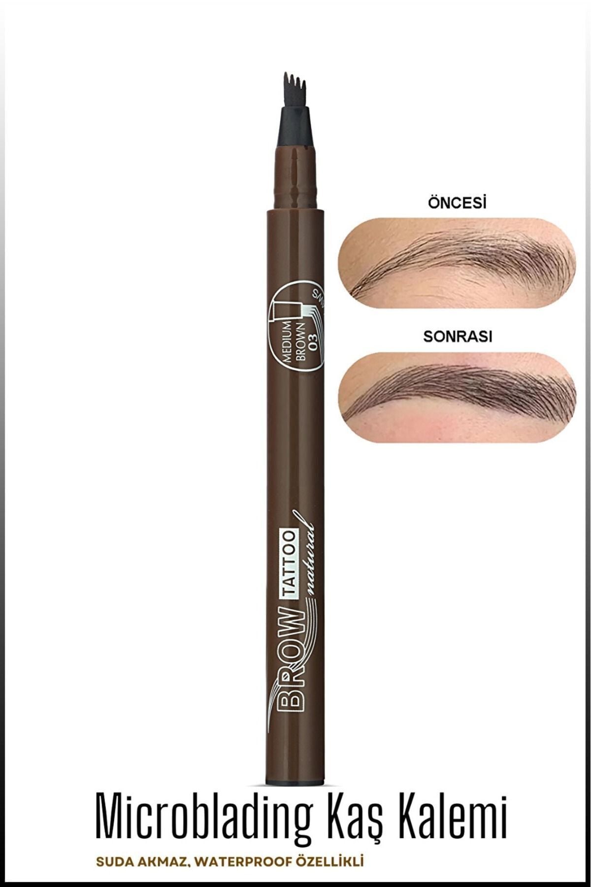 SEVRU Kaş Kalemi Likit Dövme Naturel Doğal Görünümlü N0/03 Long Lastıng&waterproof Siz Değerlisiniz