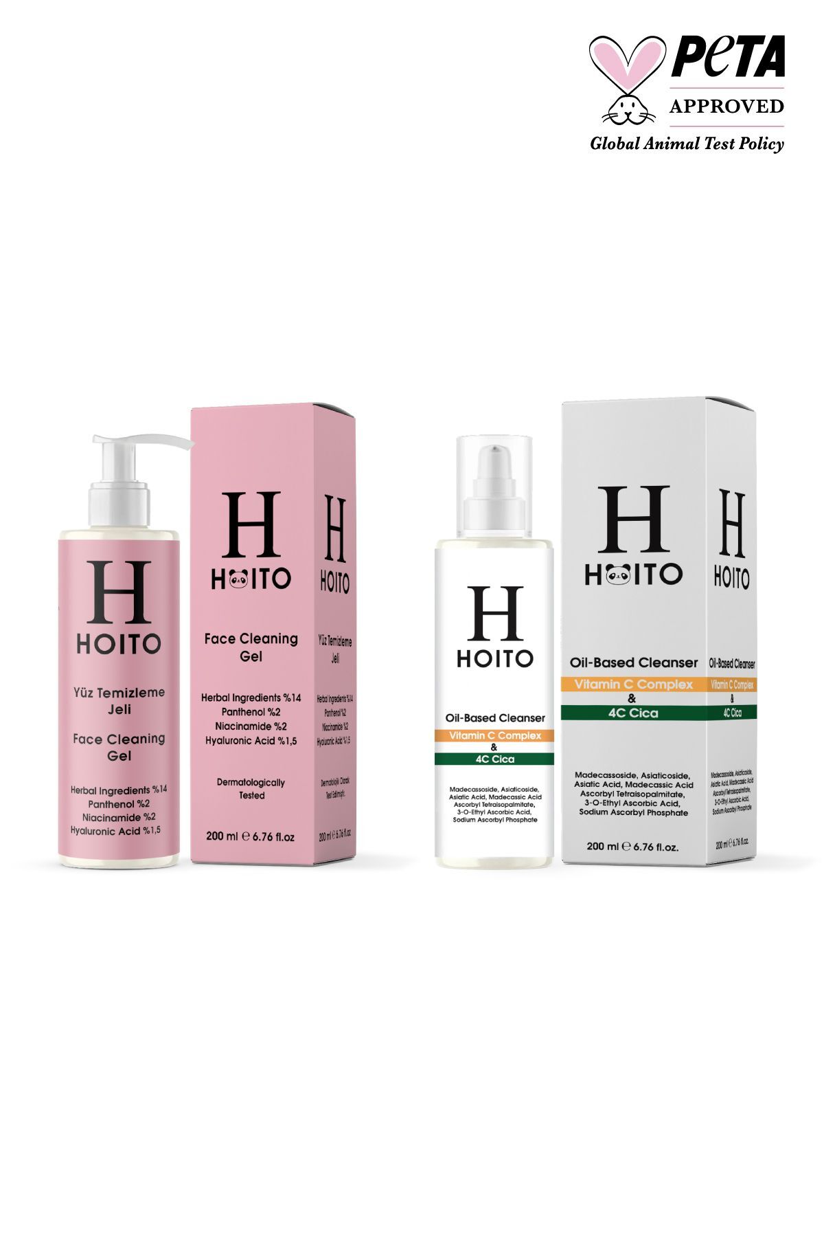 Hoito Arındırıcı & Aydınlatıcı Çift Aşamalı Temizlik Rutini: Oil Based Cleanser (200 ml) + Yüz Temizleme Jeli (200 ml)